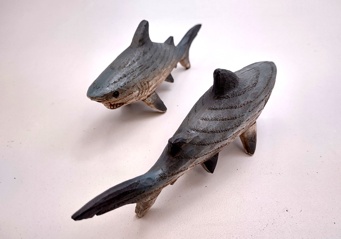 Image of Wood Grain Shark Figurine (1 shark approx. 6+ inch long) Shark figurine for nautical beach home décor!