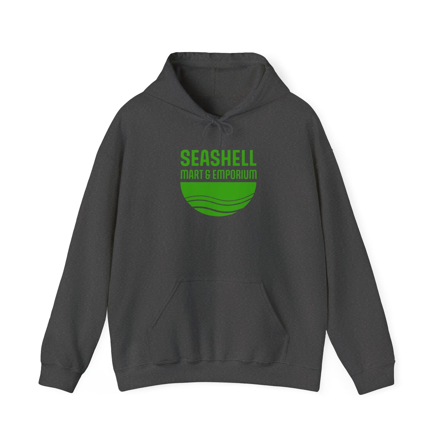 Green Logo Hoodie Seashell Mart & Emporium (Unisex Heavy Blend Hooded Sweatshirt By Seashell Mart And Emporium) - 5 colors