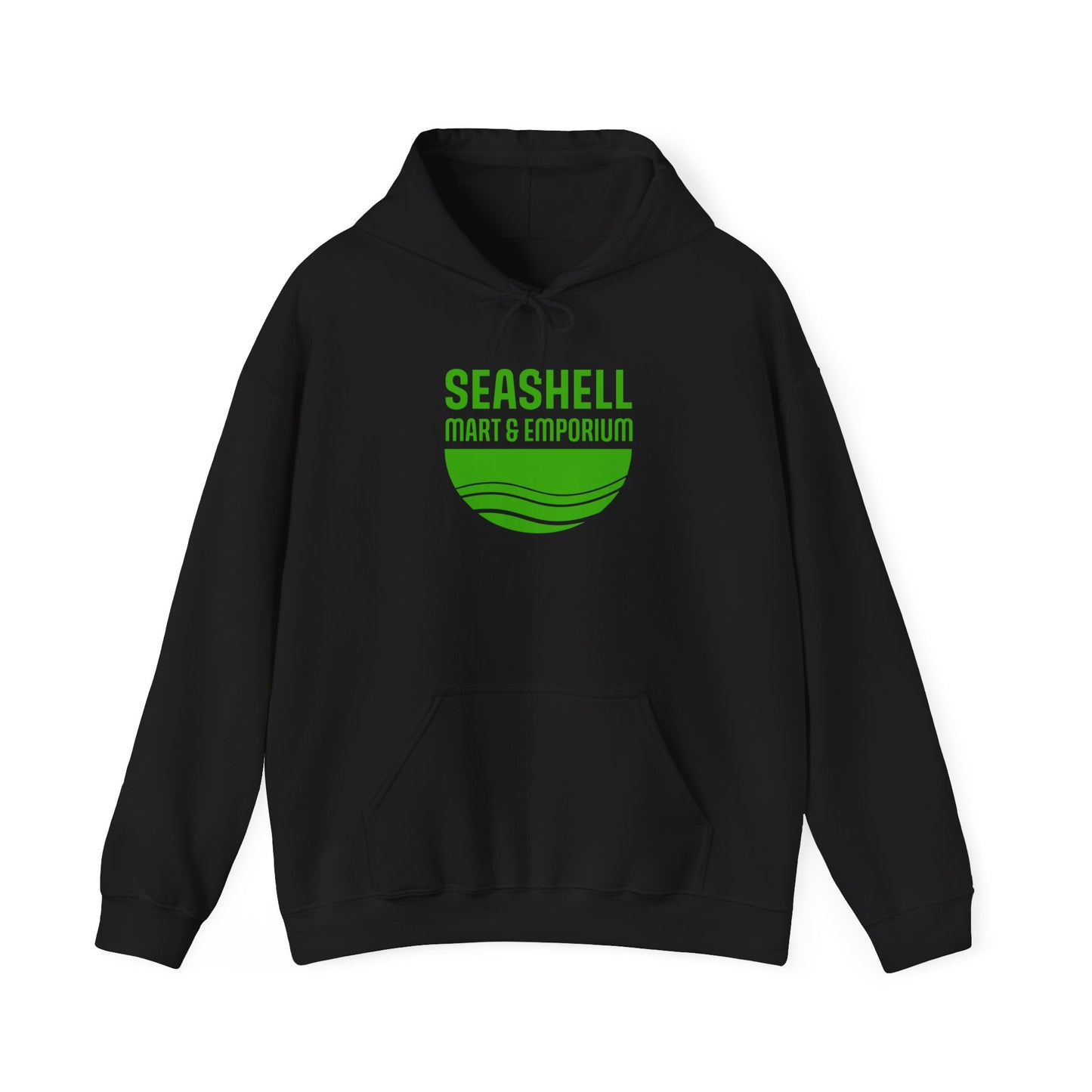 Green Logo Hoodie Seashell Mart & Emporium (Unisex Heavy Blend Hooded Sweatshirt By Seashell Mart And Emporium) - 5 colors