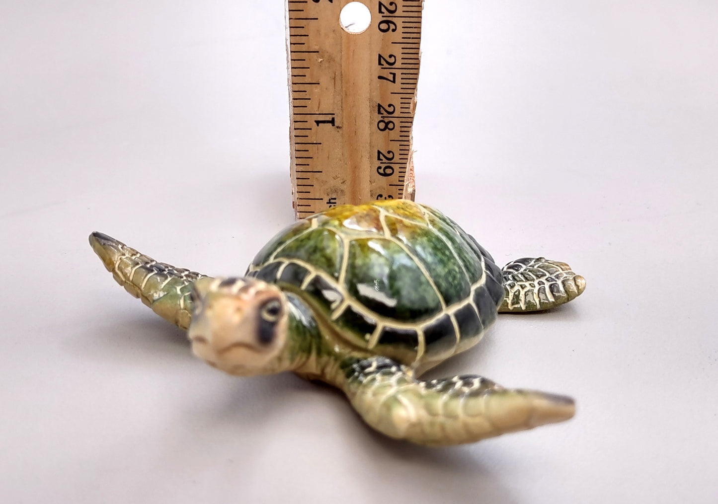 Green Sea Turtle Figurine Painted Resin (One figure approx. 3 inches long) Green Painted Resin Sea Turtle Figure for coastal home décor!