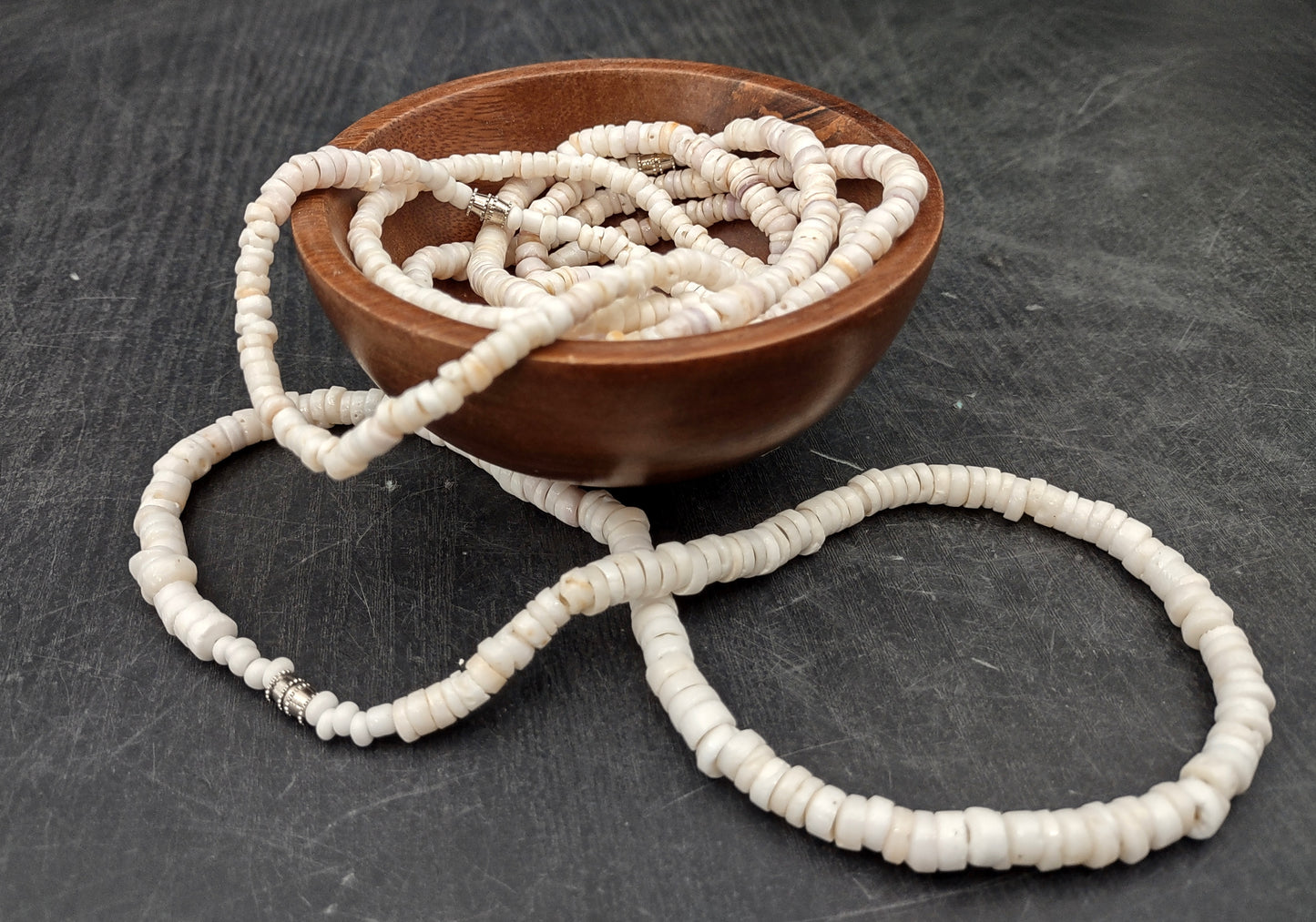 White Puka Seashell Necklace (1 necklace approx. 18 inches x 4+ mm) Beautiful shell necklace neat for beach outfits or a classic gift!