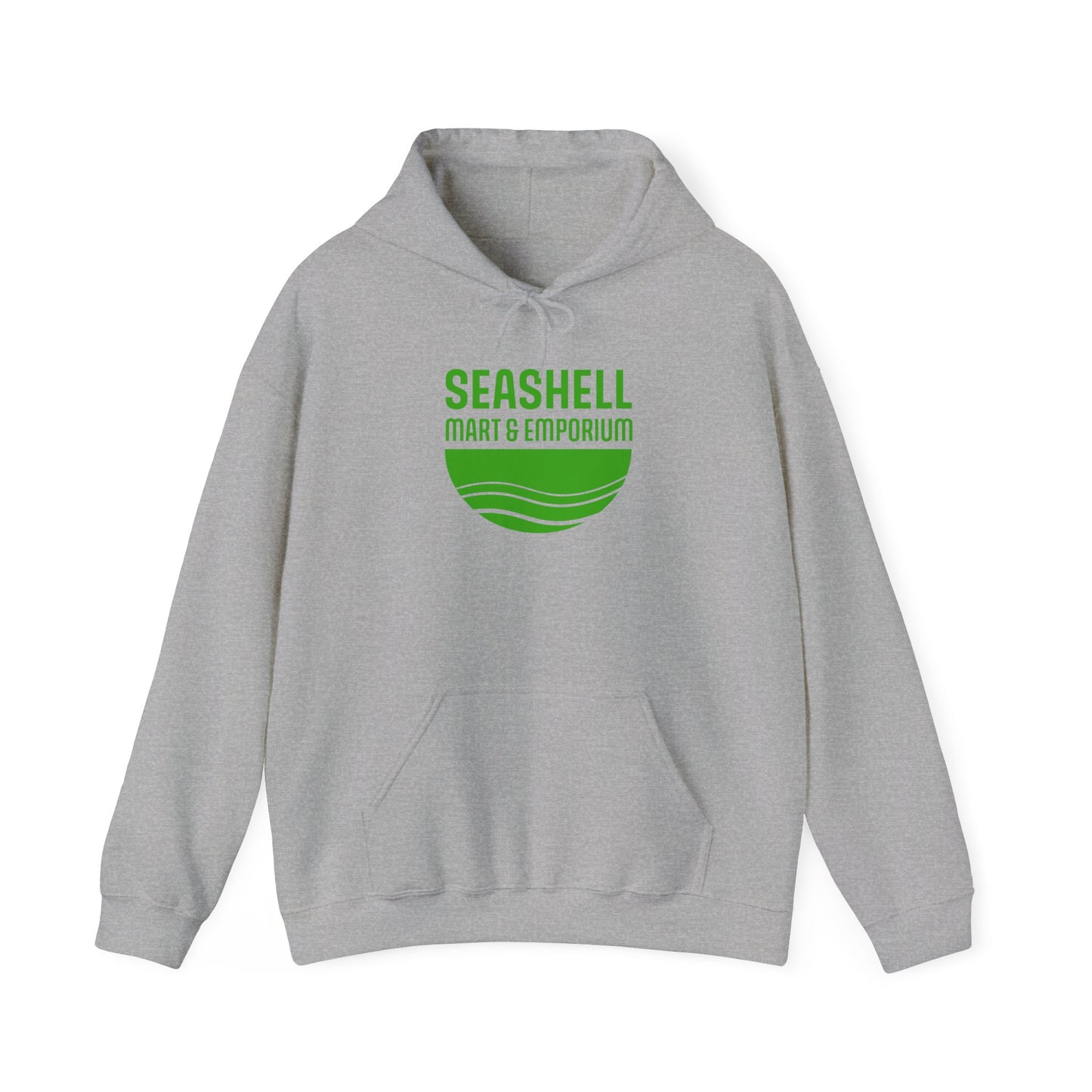 Green Logo Hoodie Seashell Mart & Emporium (Unisex Heavy Blend Hooded Sweatshirt By Seashell Mart And Emporium) - 5 colors