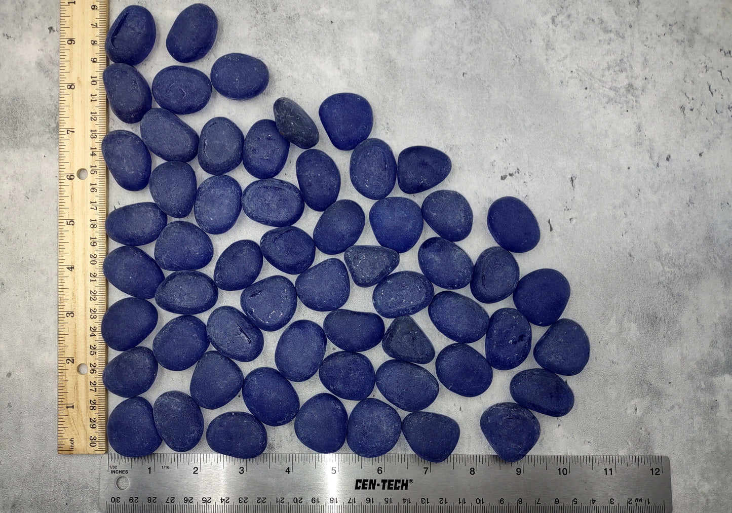 Beach Sea Glass Rounded Violet Blue Tumbled Pebbles (approx. 1 kilogram 1+ inches) Man made tumbled frosted sea glass!