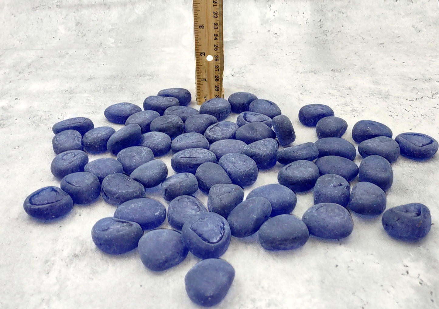 Beach Sea Glass Rounded Violet Blue Tumbled Pebbles (approx. 1 kilogram 1+ inches) Man made tumbled frosted sea glass!