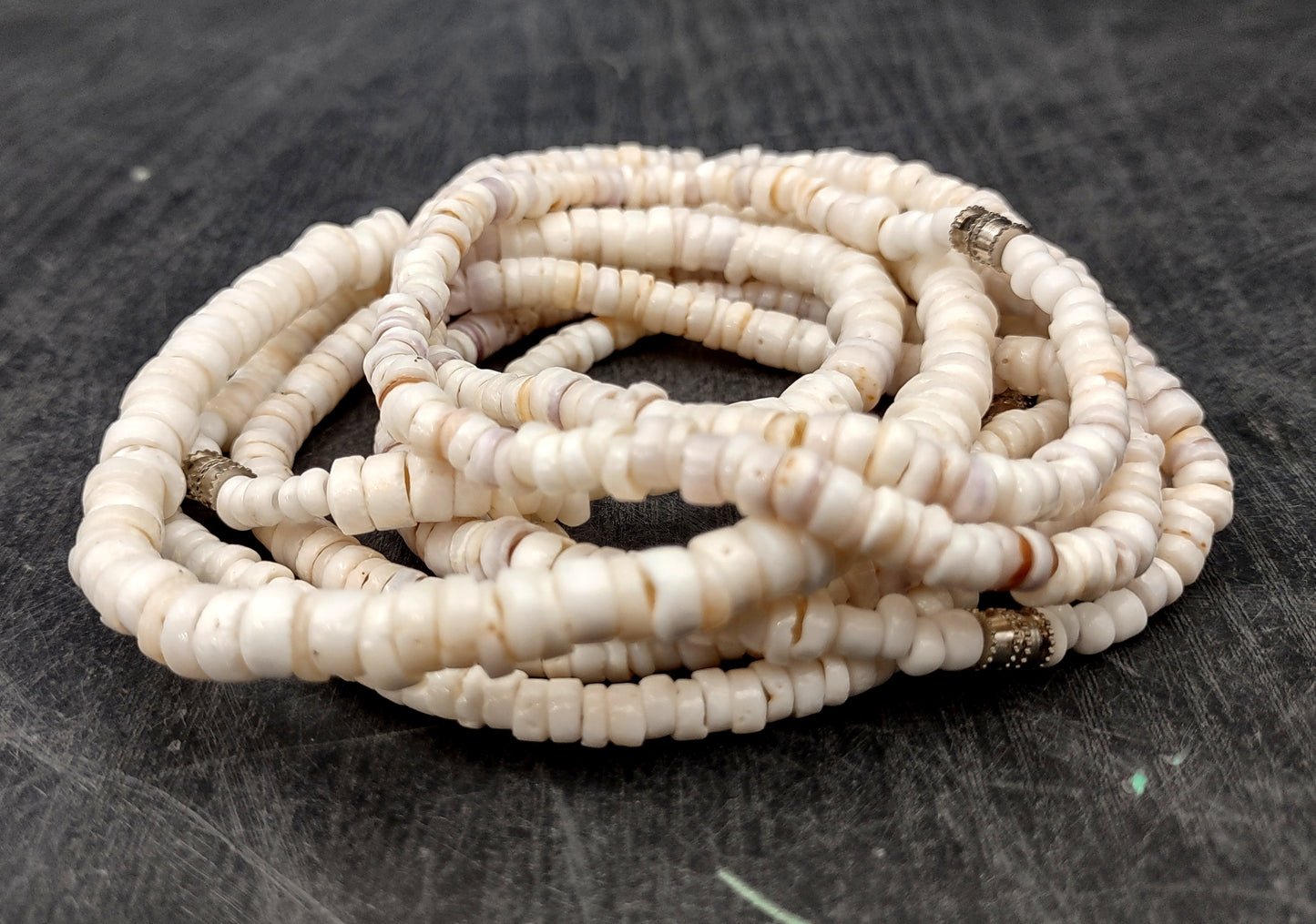 White Puka Seashell Necklace (1 necklace approx. 18 inches x 4+ mm) Beautiful shell necklace neat for beach outfits or a classic gift!