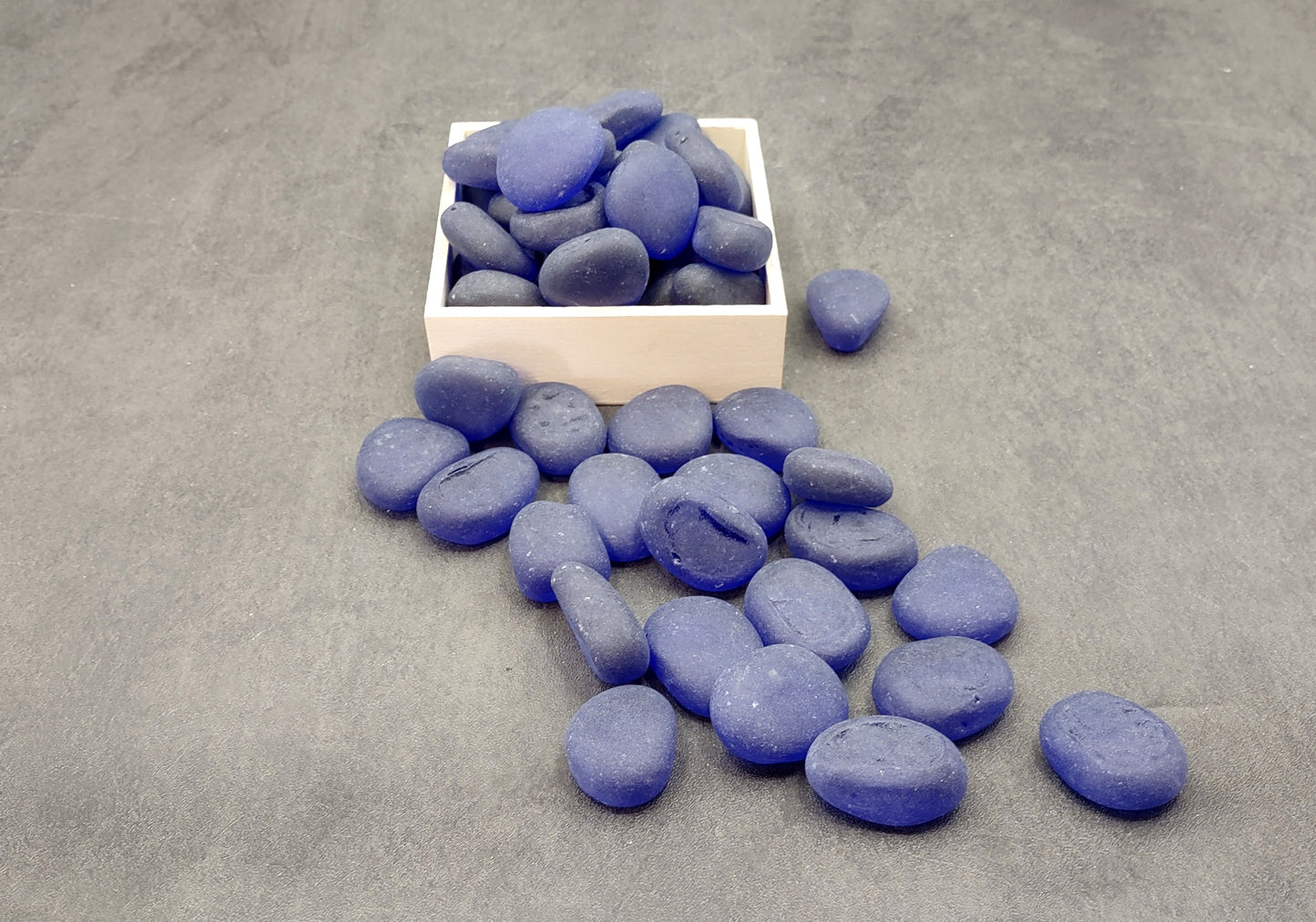 Beach Sea Glass Rounded Violet Blue Tumbled Pebbles (approx. 1 kilogram 1+ inches) Man made tumbled frosted sea glass!