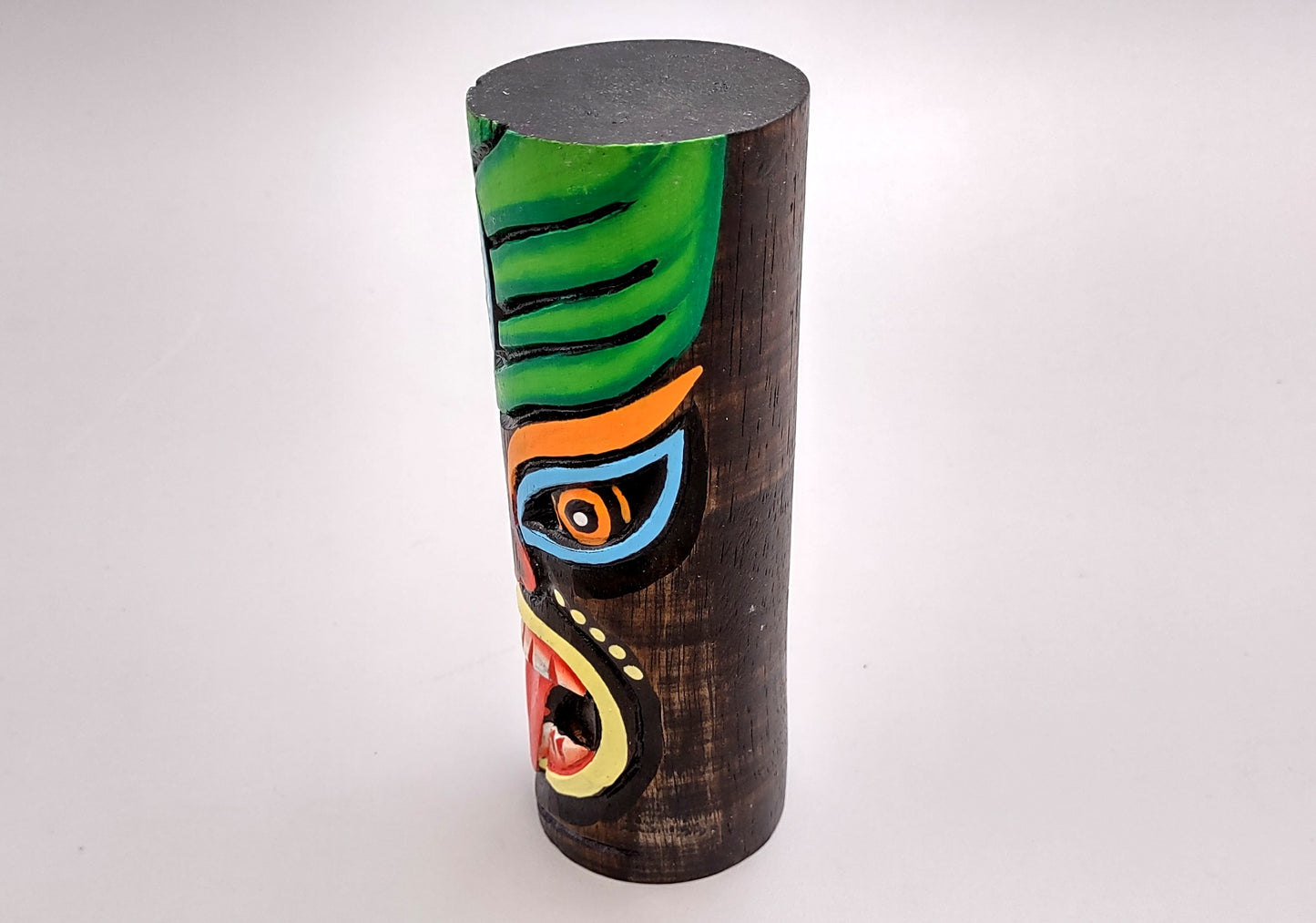 Tropical Tiki Face Totem Painted Palm (1 pole approx. 6 inches tall) Painted Tiki Face Totem Pole for colorful island home decor!