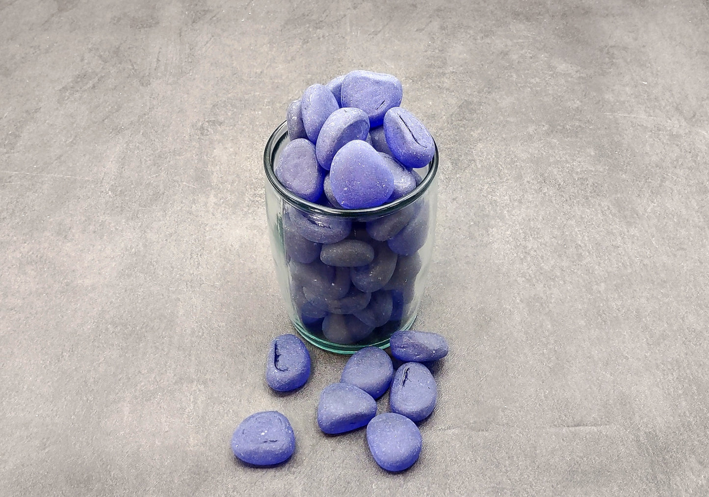 Beach Sea Glass Rounded Violet Blue Tumbled Pebbles (approx. 1 kilogram 1+ inches) Man made tumbled frosted sea glass!