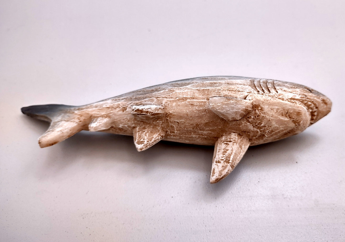 Image of Wood Grain Shark Figurine (1 shark approx. 6+ inch long) Shark figurine for nautical beach home décor!