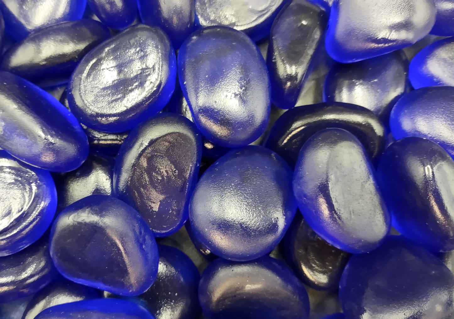 Beach Sea Glass Rounded Violet Blue Tumbled Pebbles (approx. 1 kilogram 1+ inches) Man made tumbled frosted sea glass!