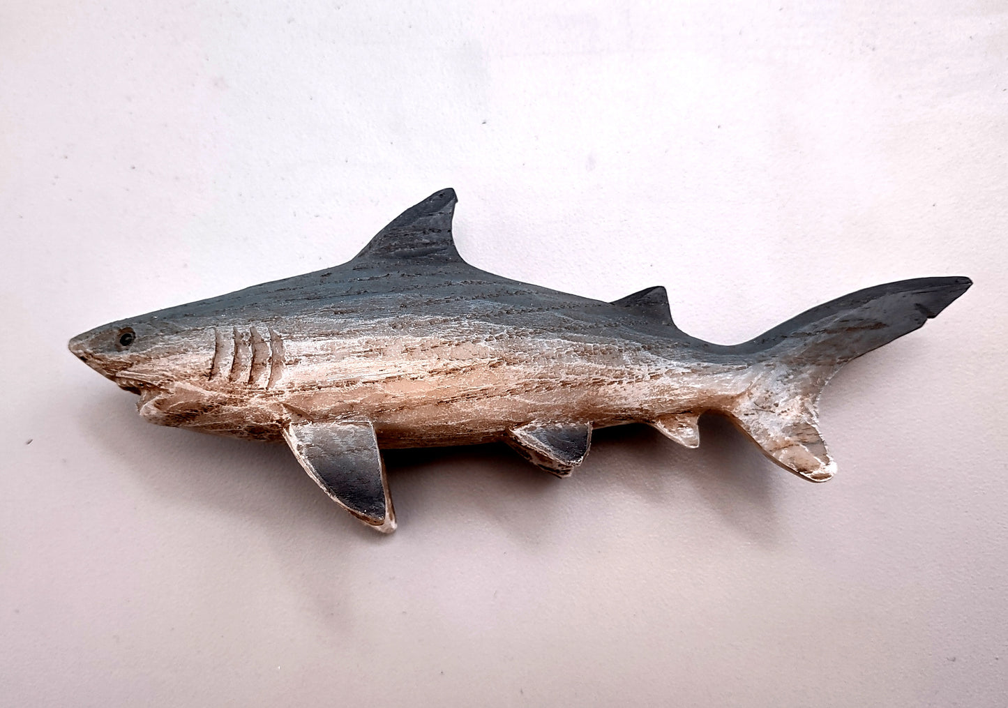 Image of Wood Grain Shark Figurine (1 shark approx. 6+ inch long) Shark figurine for nautical beach home décor!