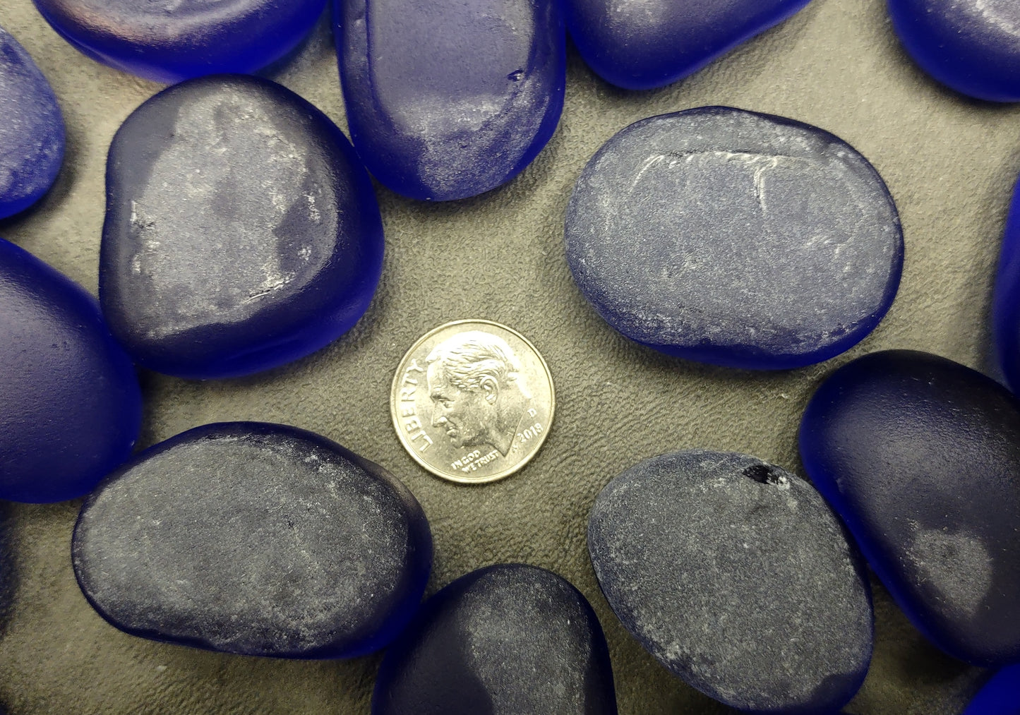 Beach Sea Glass Rounded Violet Blue Tumbled Pebbles (approx. 1 kilogram 1+ inches) Man made tumbled frosted sea glass!