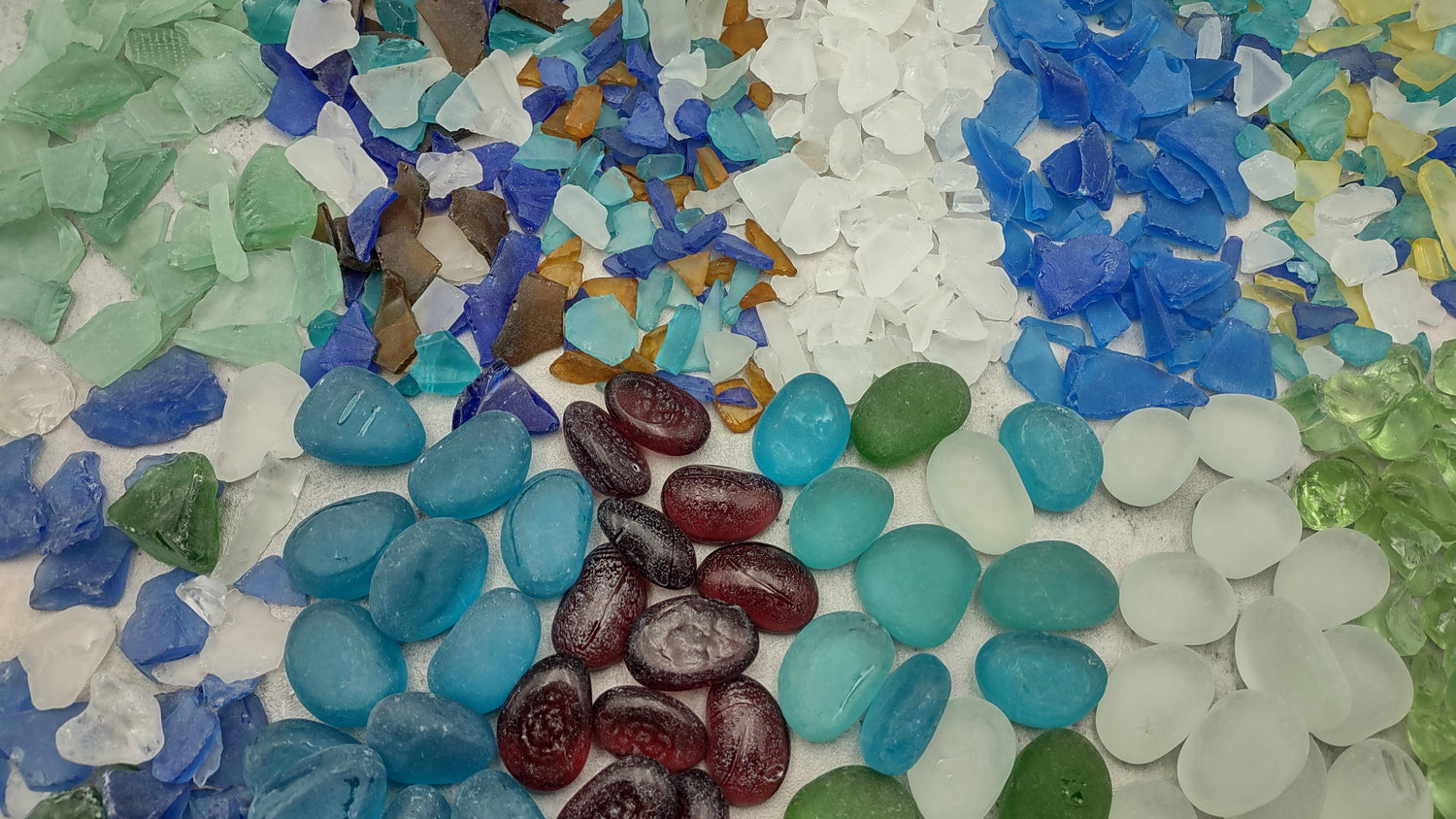 Beach Glass Pebbles & Glass Figurines