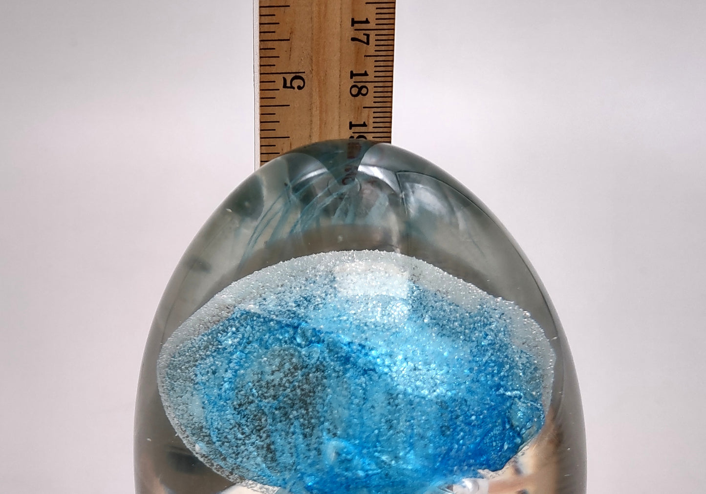 Jellyfish Glass Egg Light Blue Paperweight Glow In The Dark (1 figurine approx. 5 inches tall) Large Glass Sea Jellies make great gifts!