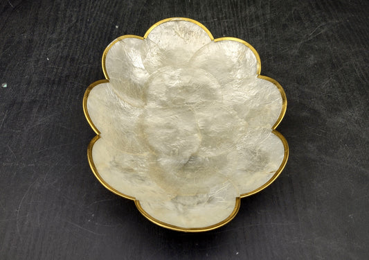 Gold Edged Oval Capiz Shell Dish (One shell dish approx. 8 inches) Copyright SeaShellSupply.com