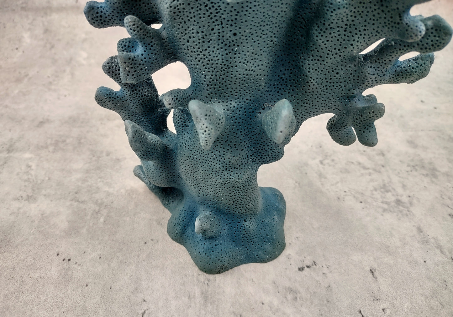 Blue Ridge FAUX Coral - Helio Coerula - (1 FAUX Coral approx. 8Wx4Dx6T inches). Blue coral with a deep texture and wide sturdy base. Copyright 2024 SeaShellSupply.com.