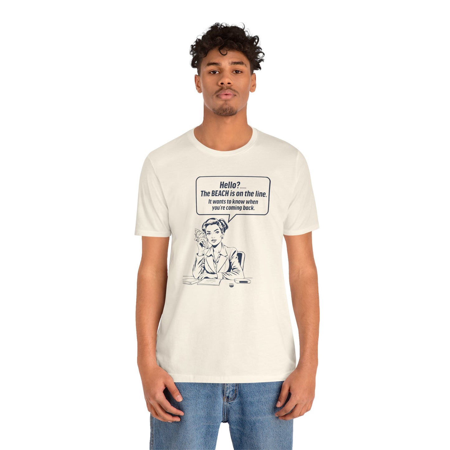 Beach is Calling Shirt Funny Quote Line Graphic (Unisex Jersey Short Sleeve Tee By Seashell Mart And Emporium) - 6 colors