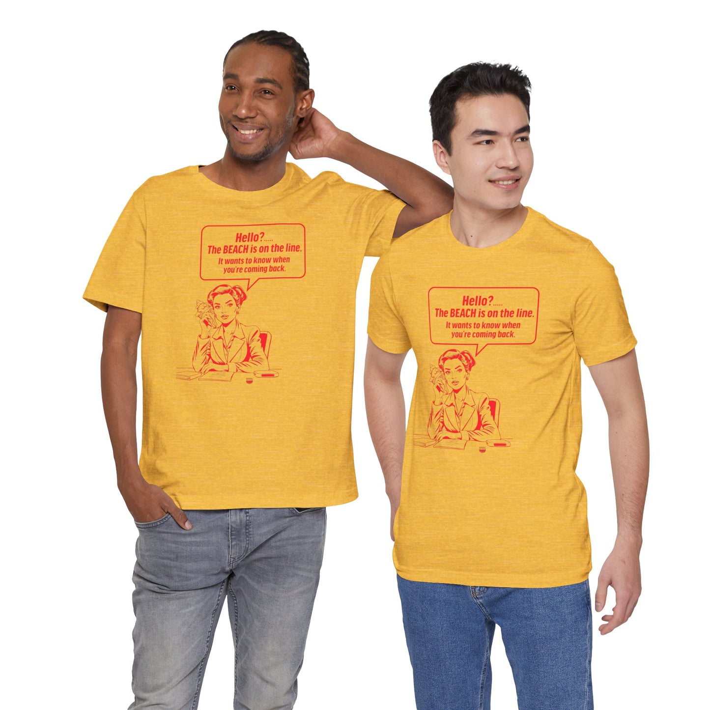 Beach is Calling Shirt Funny Quote Line Graphic (Unisex Jersey Short Sleeve Tee By Seashell Mart And Emporium) - 6 colors