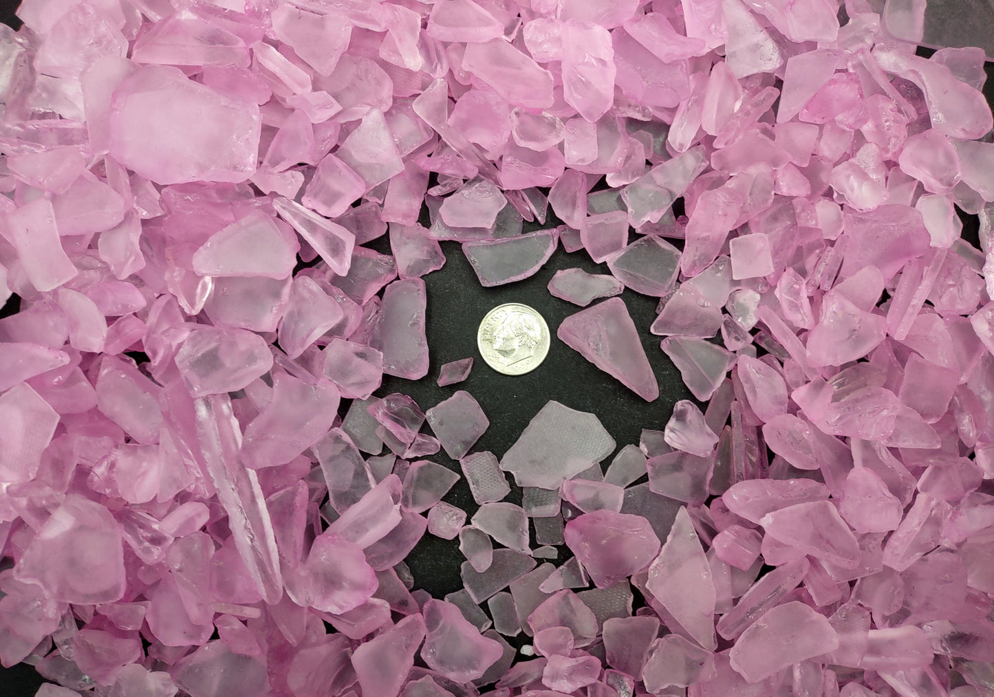Sea Glass Light Pink Rough Tumbled Pieces (approx. 1 kilogram 0.5-1+ inches) Man made clear pink beach glass tumbled rough fragments!