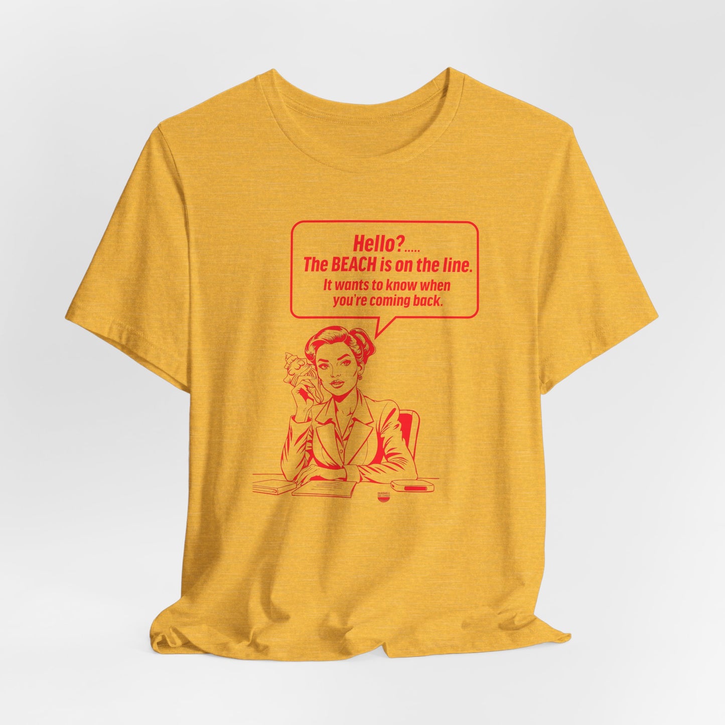 Beach is Calling Shirt Funny Quote Line Graphic (Unisex Jersey Short Sleeve Tee By Seashell Mart And Emporium) - 6 colors