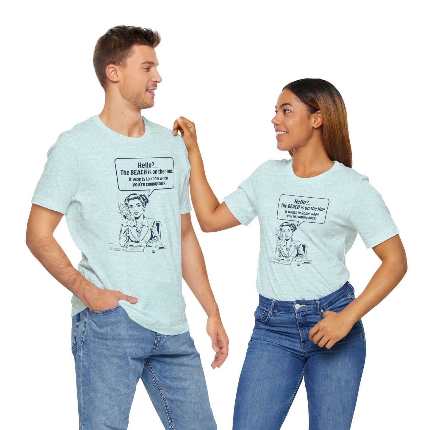 Beach is Calling Shirt Funny Quote Line Graphic (Unisex Jersey Short Sleeve Tee By Seashell Mart And Emporium) - 6 colors