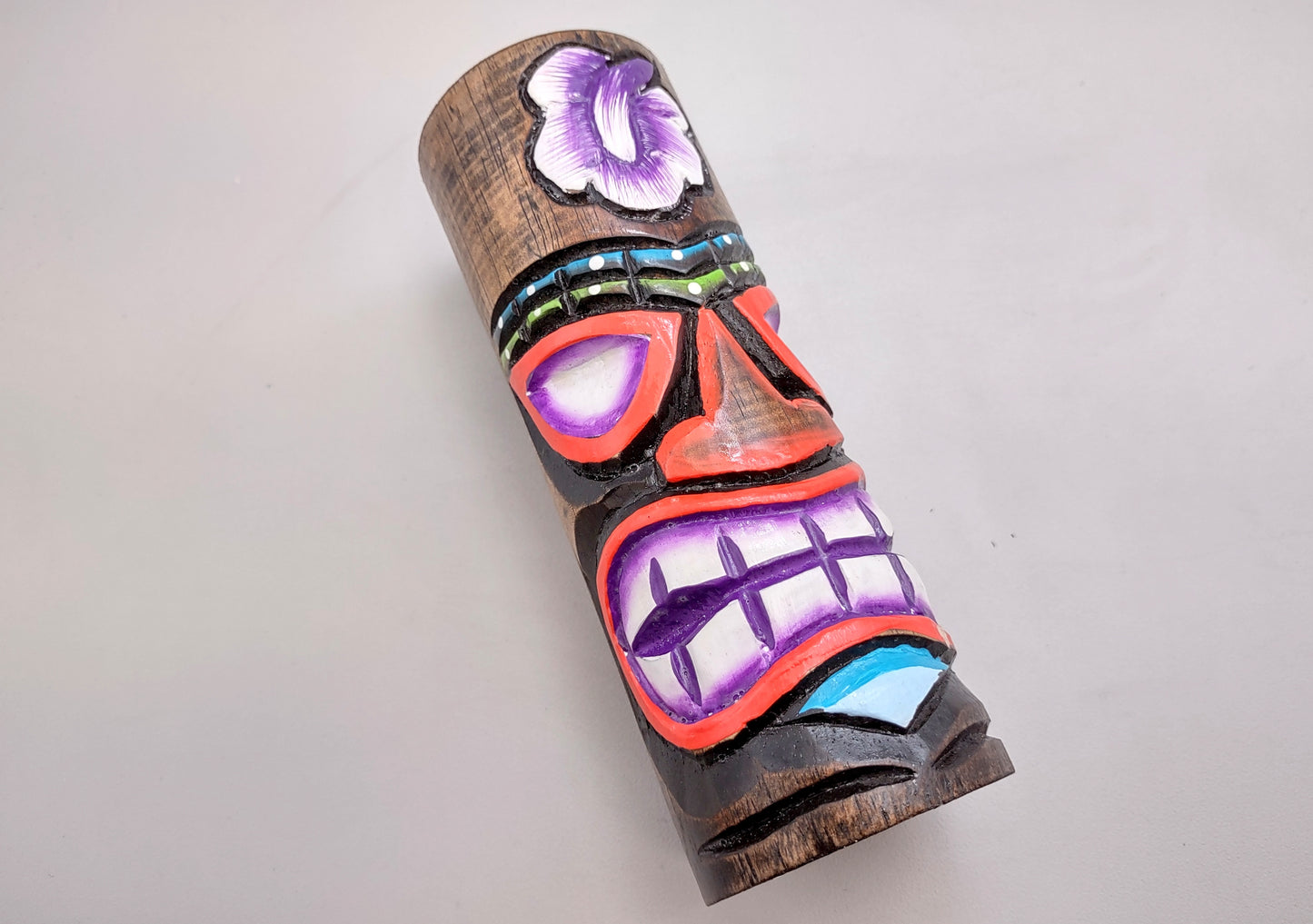 Tropical Tiki Face Totem Painted Flower (1 pole approx. 6 inches tall) Painted Tiki Face Totem Pole for colorful island home decor!