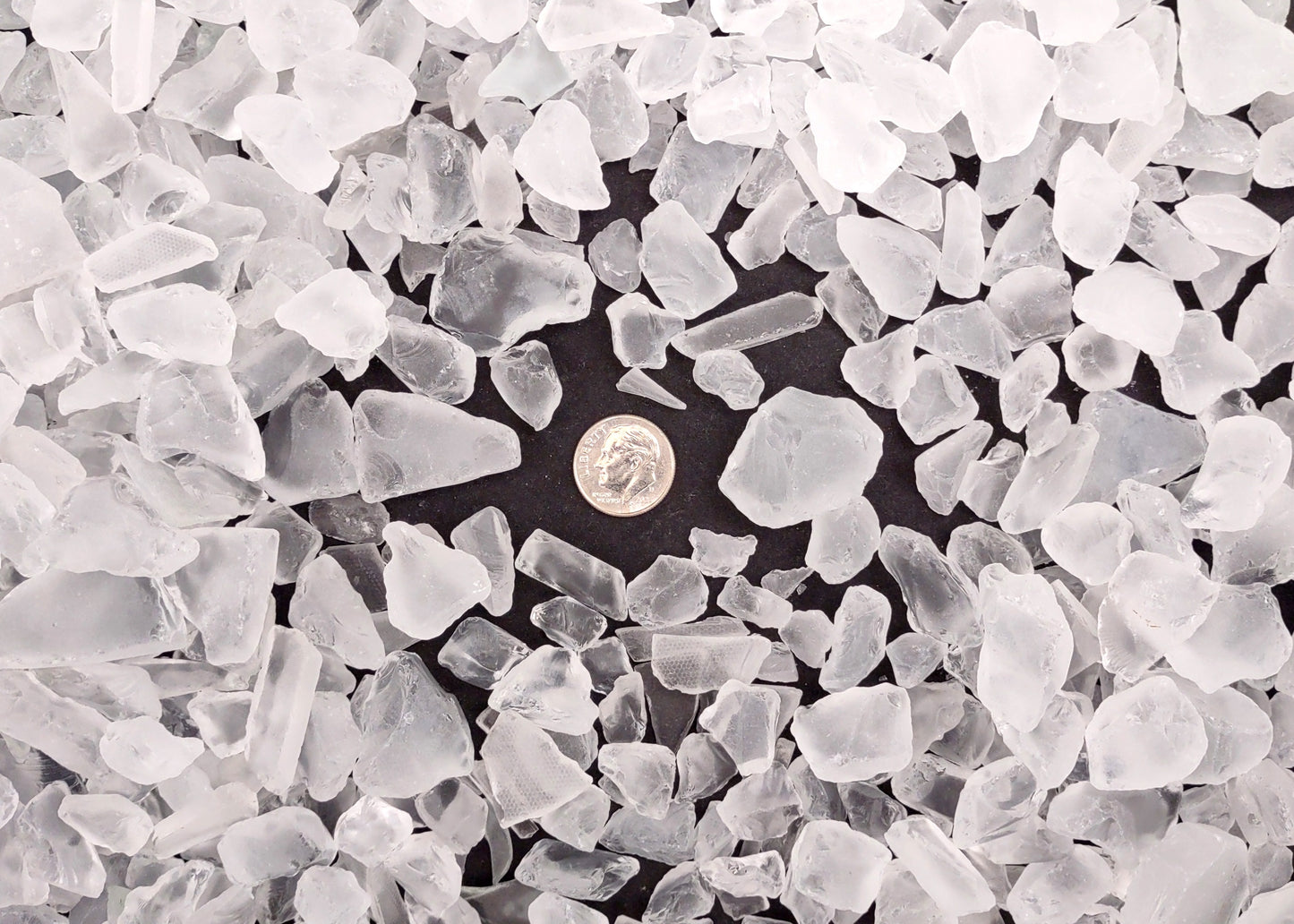 Beach Sea Glass Rough Frosty White Small Tumbled (approx. 1 kilogram 0.25- 0.75+ inch) Man made tumbled frosted sea glass!