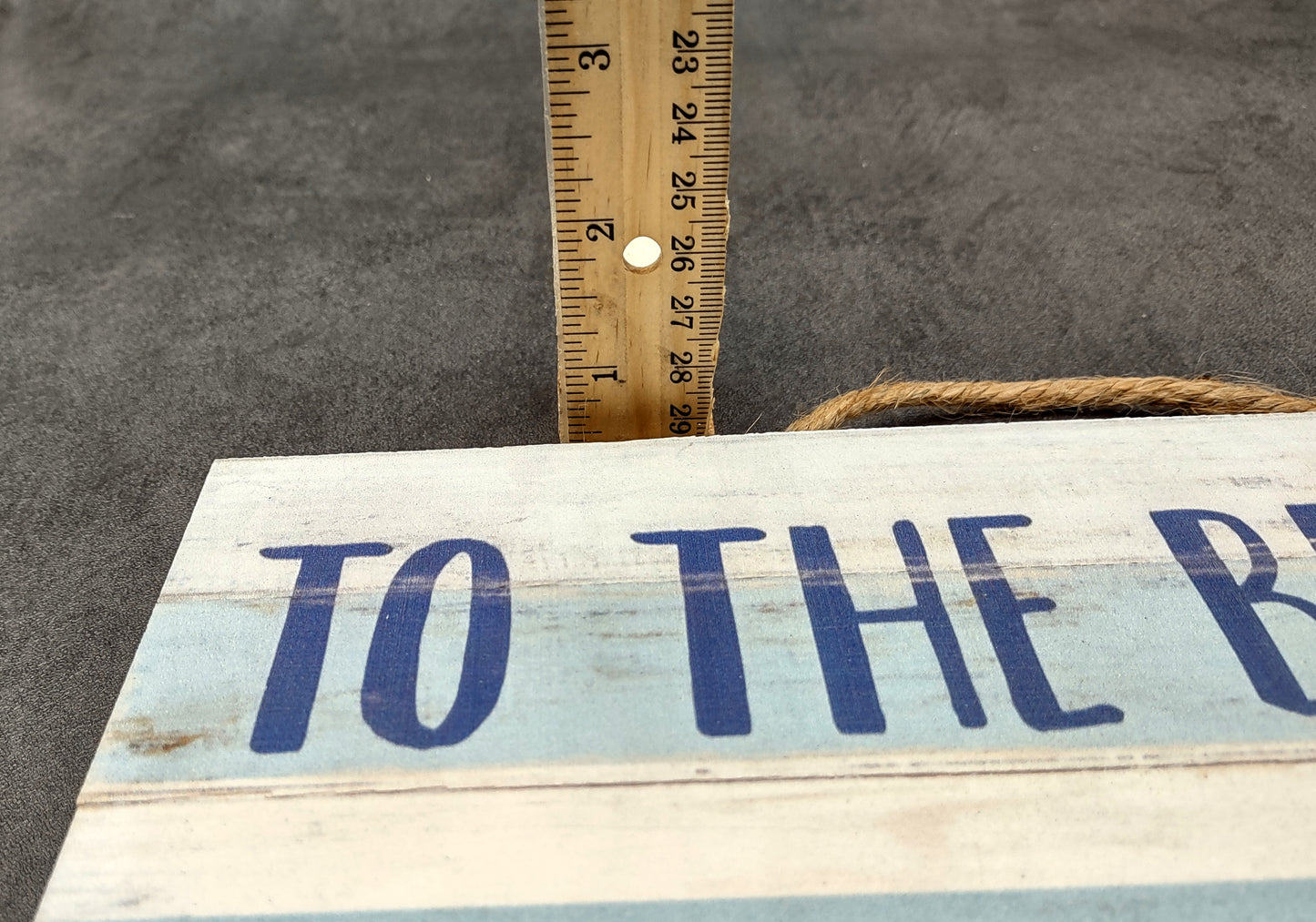 Beach Sign To The Beach Weathered Painted Wood (1 sign approx. 10 inches long) Friendly sign for coastal home entryway wall decoration!