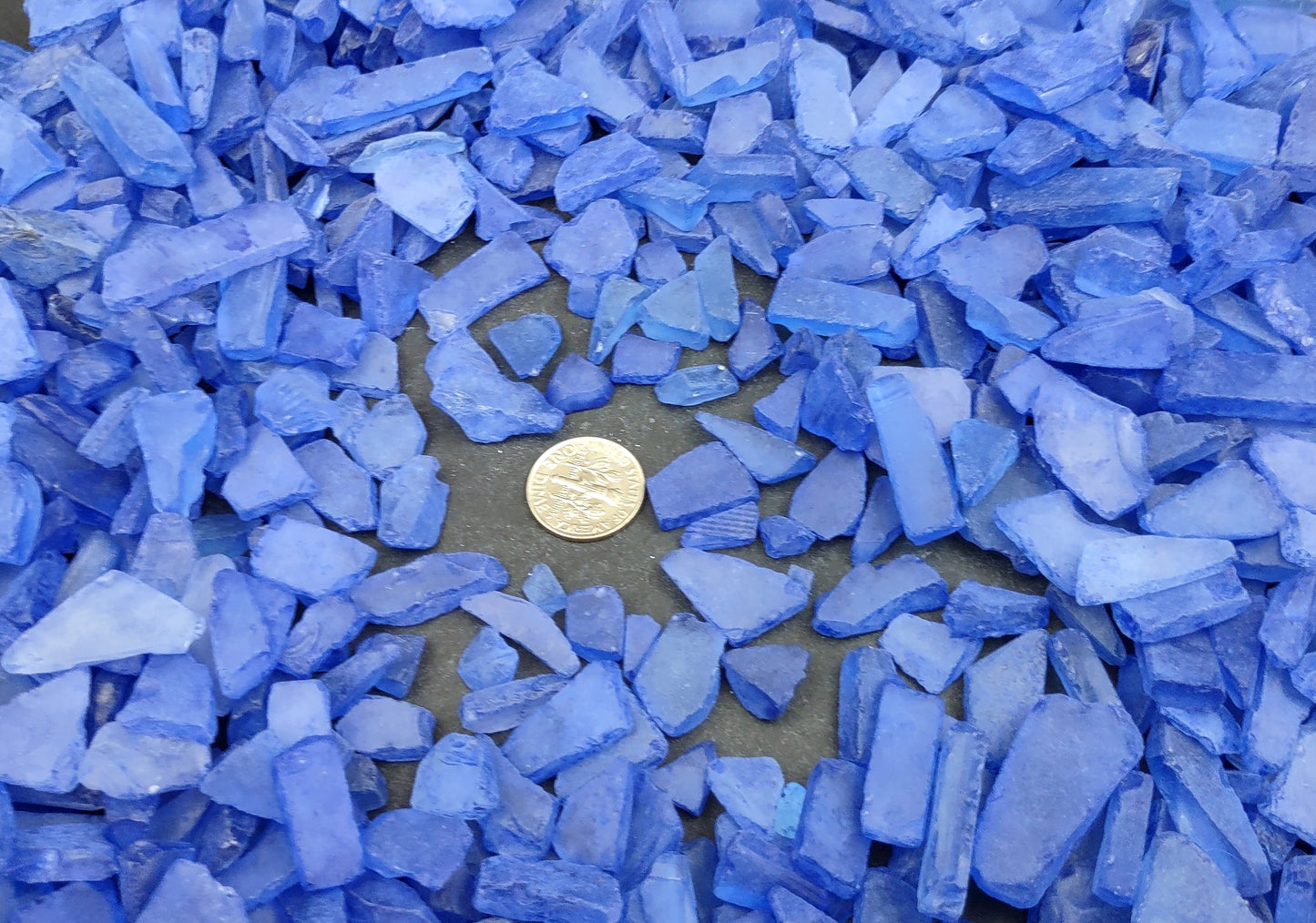 Beach Sea Glass Rough Deep Blue Medium Tumbled (approx. 1 kilogram 0.5-1+ inches) Man made tumbled sea glass!