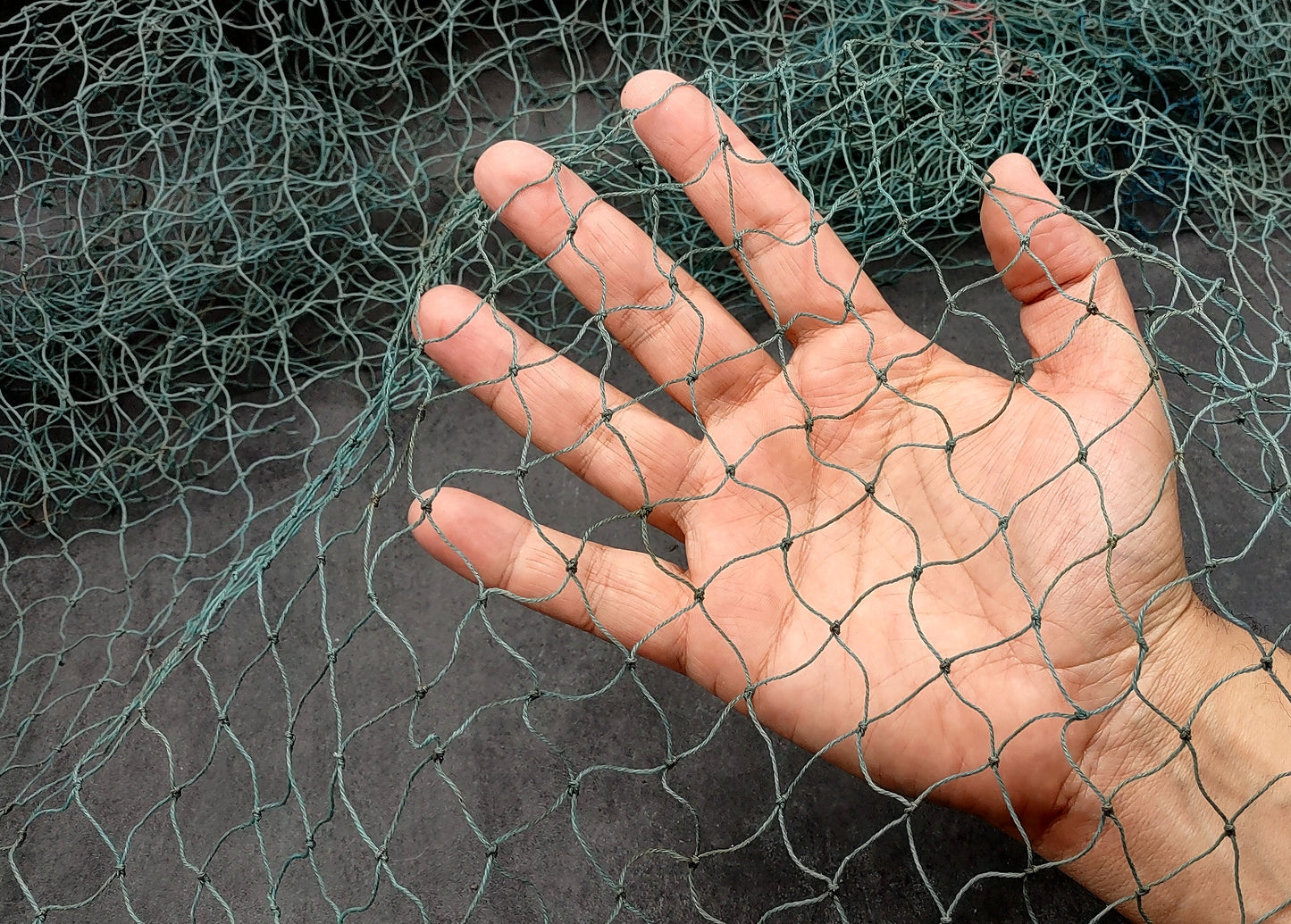 Blue Green Fishing Net (1 net approx. 4x9 feet) Recycled authentic fish net for ocean displays arts crafts & nautical themed parties!