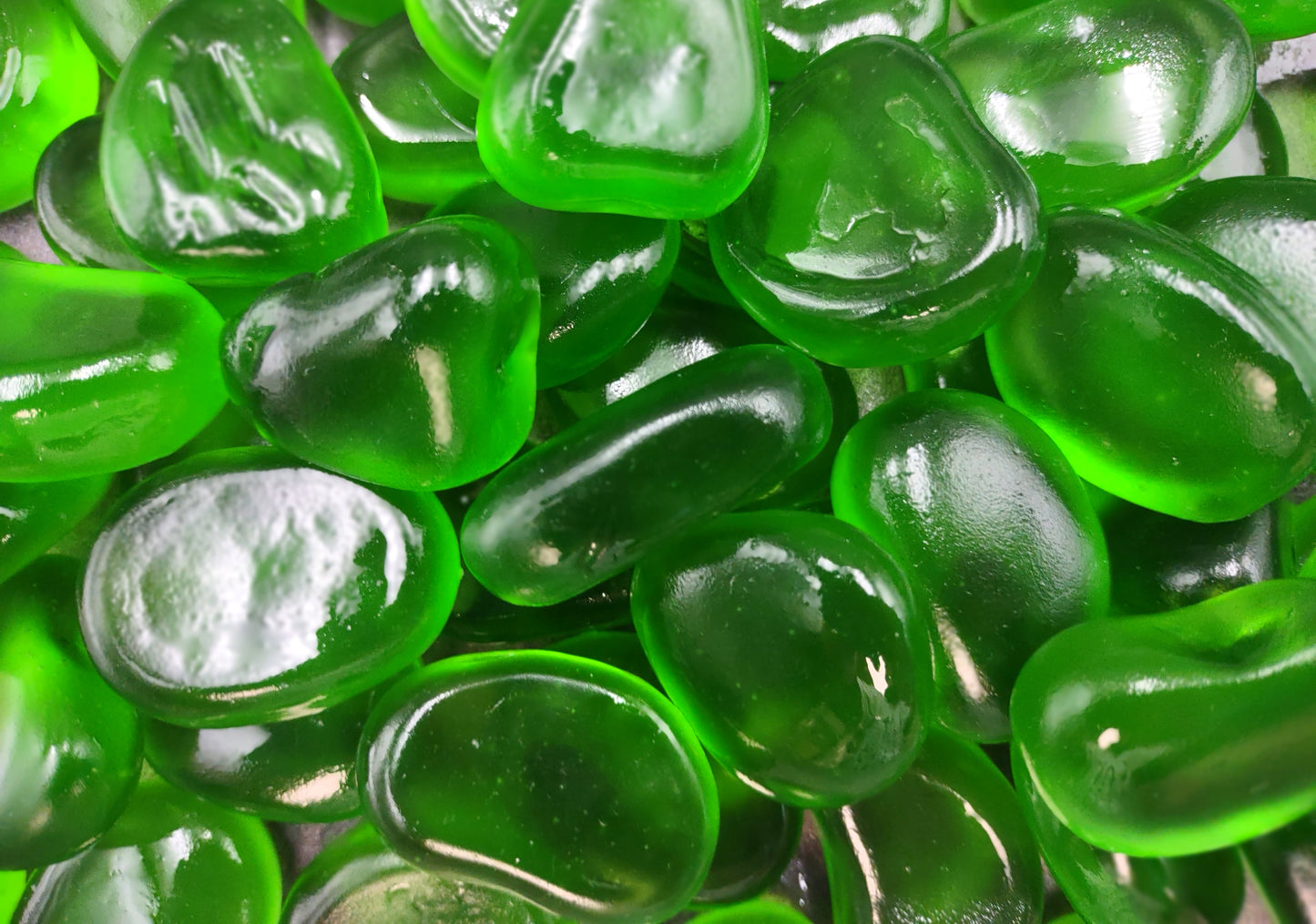 Beach Sea Glass Rounded Green Frosted Tumbled Pebbles (approx. 10 pounds 1-1.5 inch) Man Made Arts & Crafts Sea Glass!