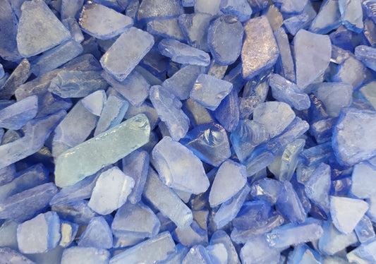 Beach Sea Glass Rough Deep Blue Medium Tumbled (approx. 10 pounds 0.5-1+ inches) Man made tumbled rough sea glass fragments!