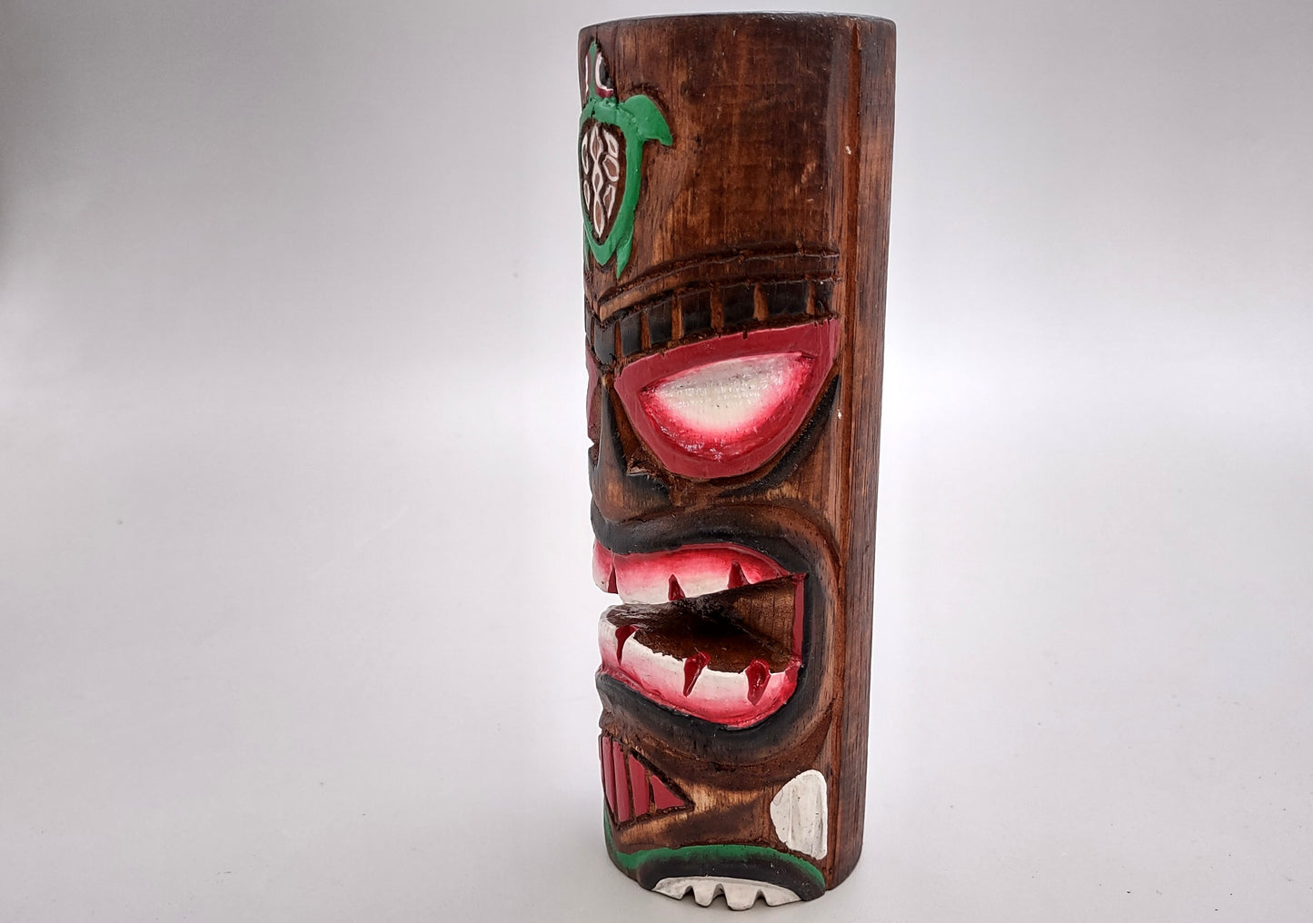 Tropical Tiki Face Totem Large Painted Turtle (1 pole approx. 8 inches tall) Painted Tiki Face Totem Pole for tiki island home decor!