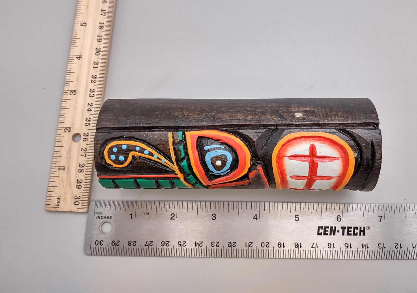 Tropical Tiki Face Totem Painted Ears (1 pole approx. 6 inches tall) Painted Tiki Face Totem Pole for colorful island home decor!