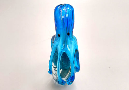 Glass Octopus Jellyfish Turquoise Blue Paperweight (1 figure approx. 7 inches tall) Large Blue Octopus Glass Jellyfish for home or office!