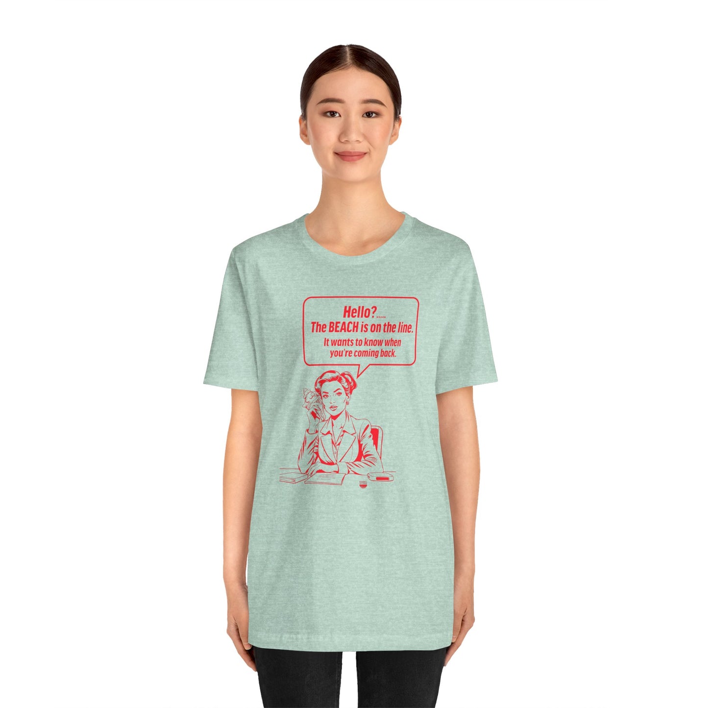 Beach is Calling Shirt Funny Quote Line Graphic (Unisex Jersey Short Sleeve Tee By Seashell Mart And Emporium) - 6 colors