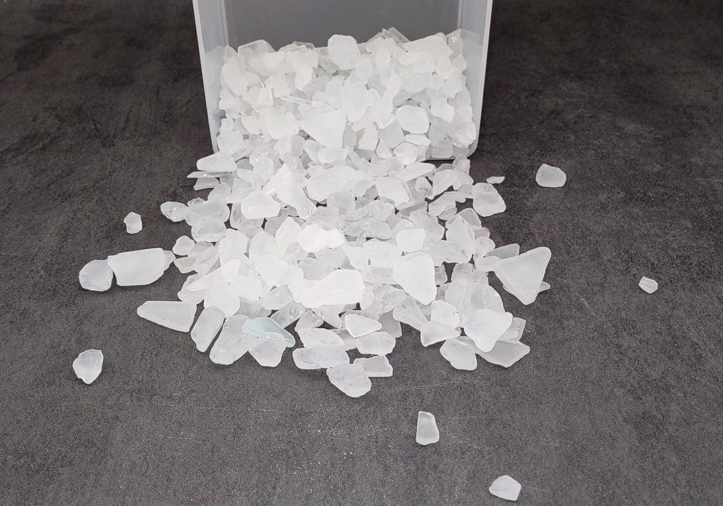 Beach Sea Glass Rough Frosty White Small Tumbled (approx. 1 kilogram 0.25- 0.75+ inch) Man made tumbled frosted sea glass!