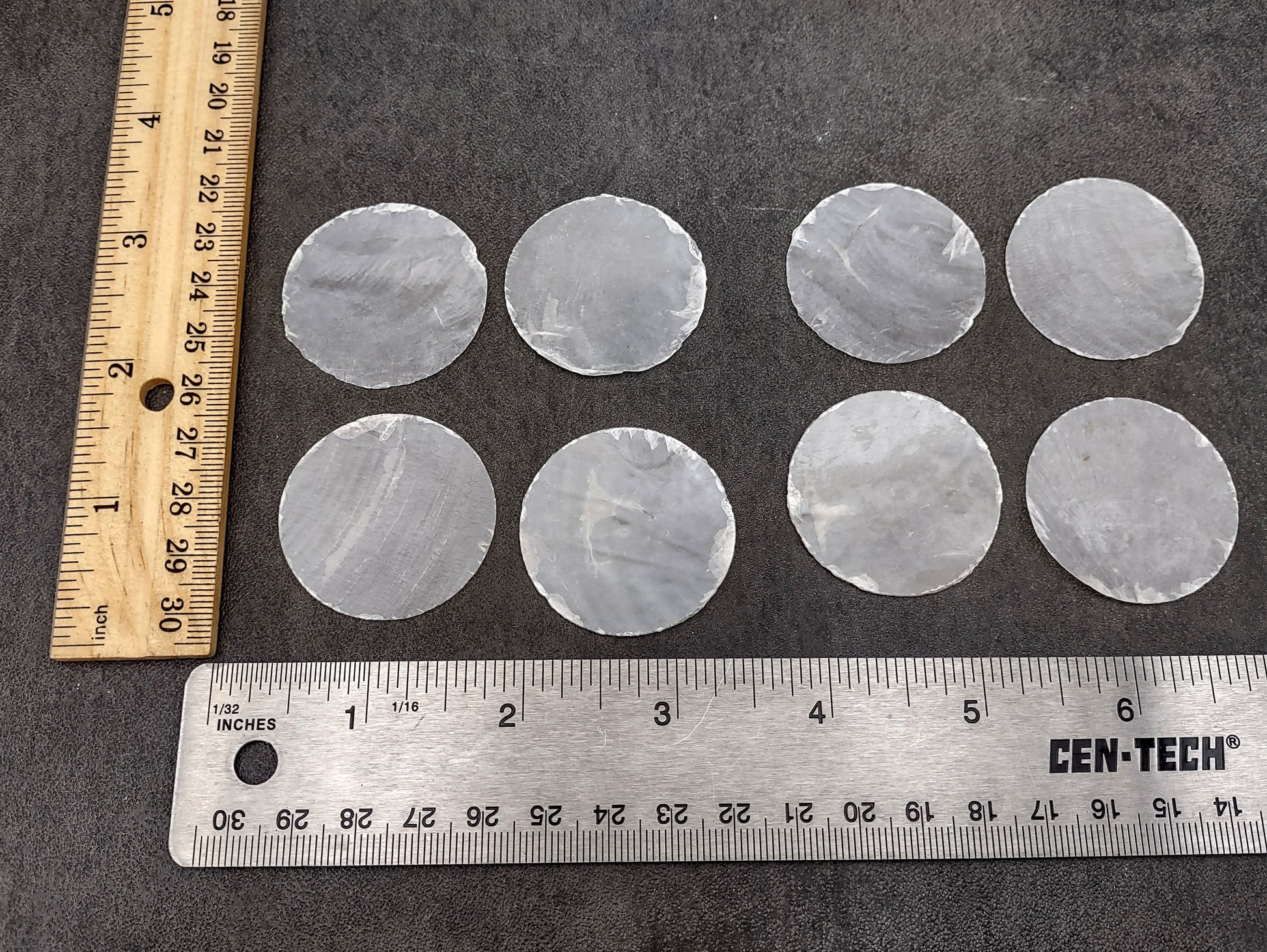 Capiz Round Cut Shells Placuna Placenta (10 approx. 1.5+ inches) Perfect shells for coastal crafting décor & collections! white translucent round thin sheets. Copyright 2024 SeaShellSupply.com