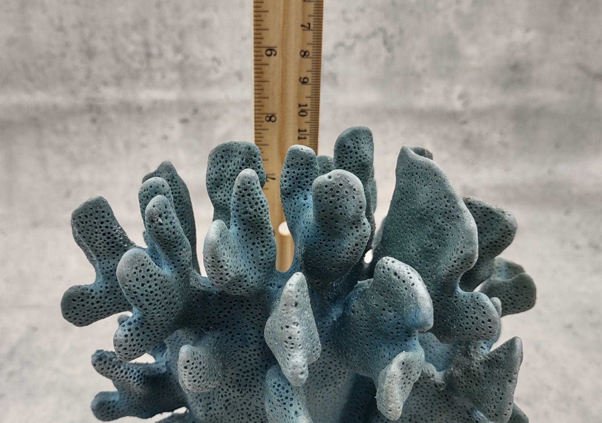 Blue Ridge FAUX Coral - Helio Coerula - (1 FAUX Coral approx. 8Wx4Dx6T inches). Blue coral with a deep texture and wide sturdy base. Copyright 2024 SeaShellSupply.com.