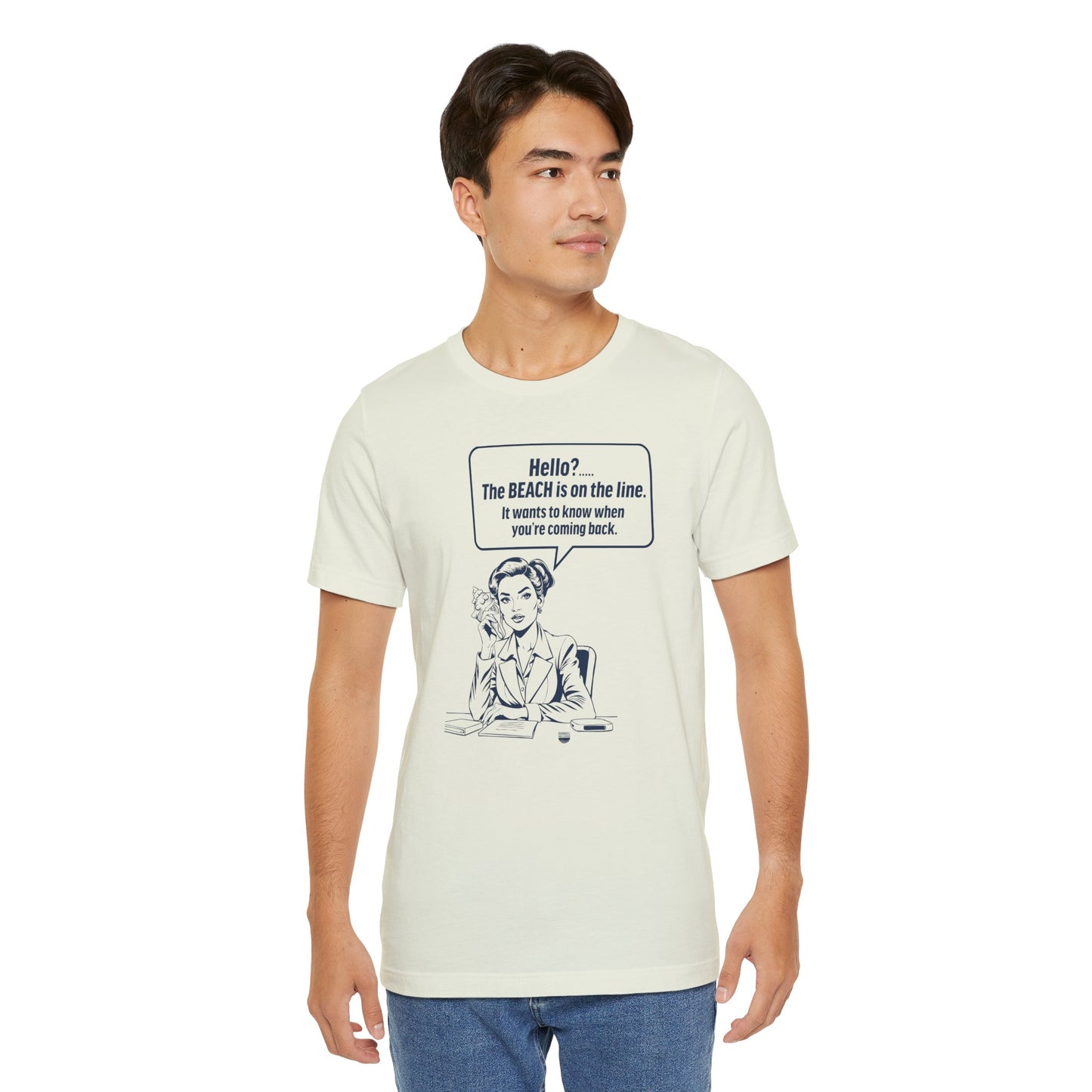 Beach is Calling Shirt Funny Quote Line Graphic (Unisex Jersey Short Sleeve Tee By Seashell Mart And Emporium) - 6 colors