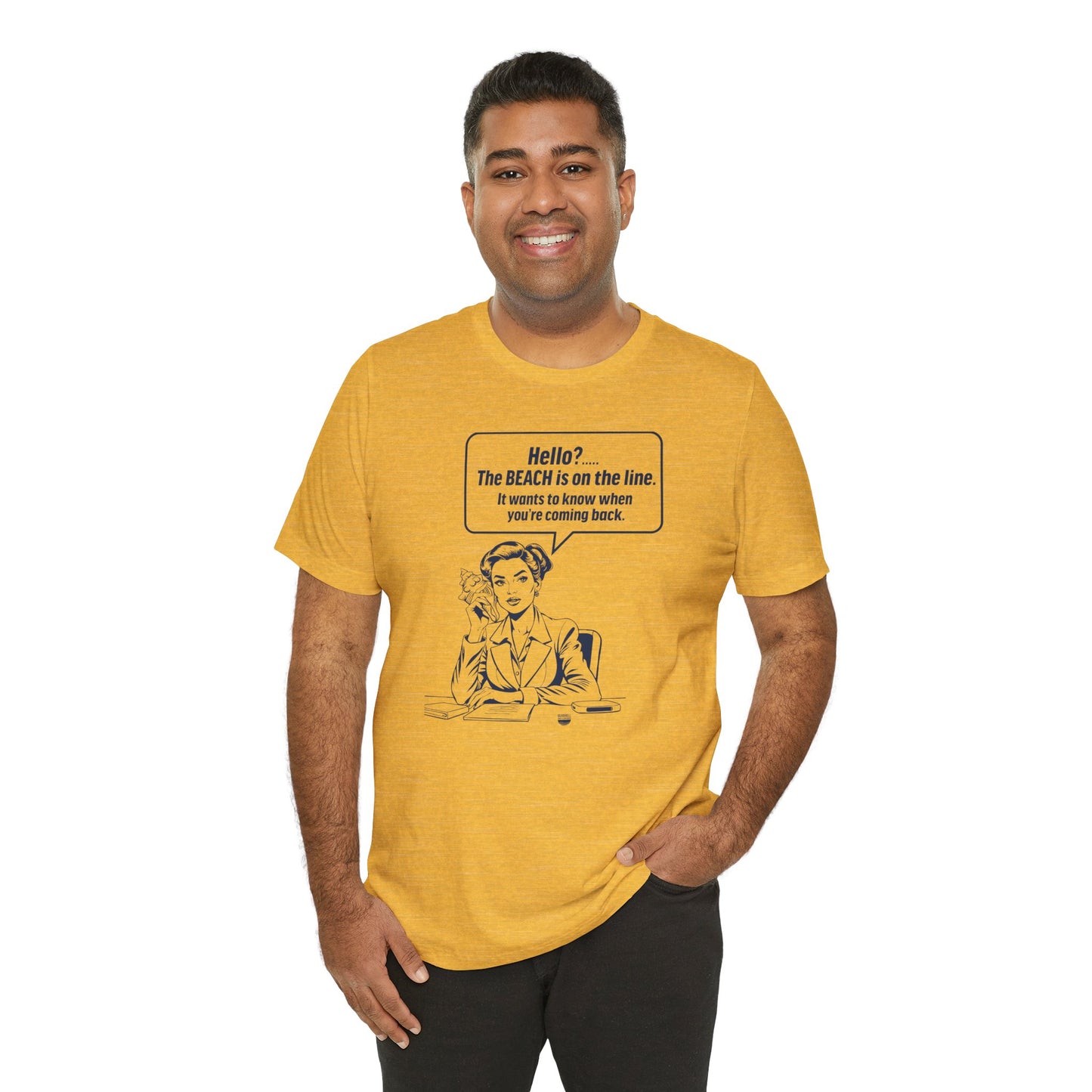 Beach is Calling Shirt Funny Quote Line Graphic (Unisex Jersey Short Sleeve Tee By Seashell Mart And Emporium) - 6 colors