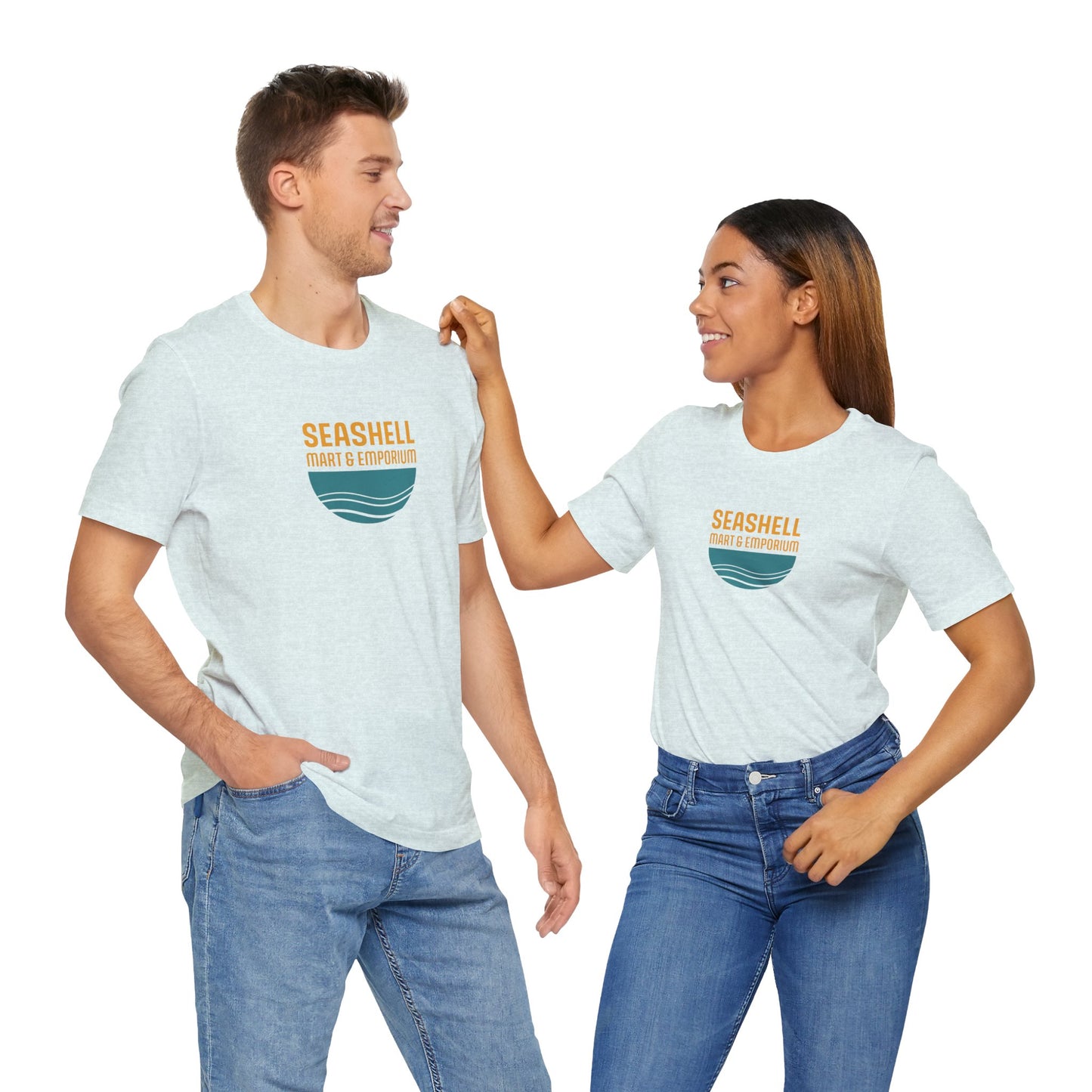 2 Tone Logo Shirt Seashell Mart & Emporium (Unisex Jersey Short Sleeve Tee By Seashell Mart And Emporium) - 5 colors
