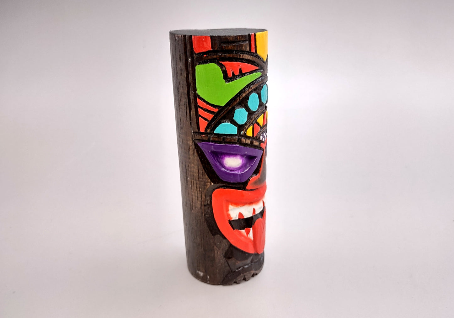 Tropical Tiki Face Totem Painted Tongue (1 pole approx. 6 inches tall) Painted Tiki Face Totem Pole for colorful island home decor!