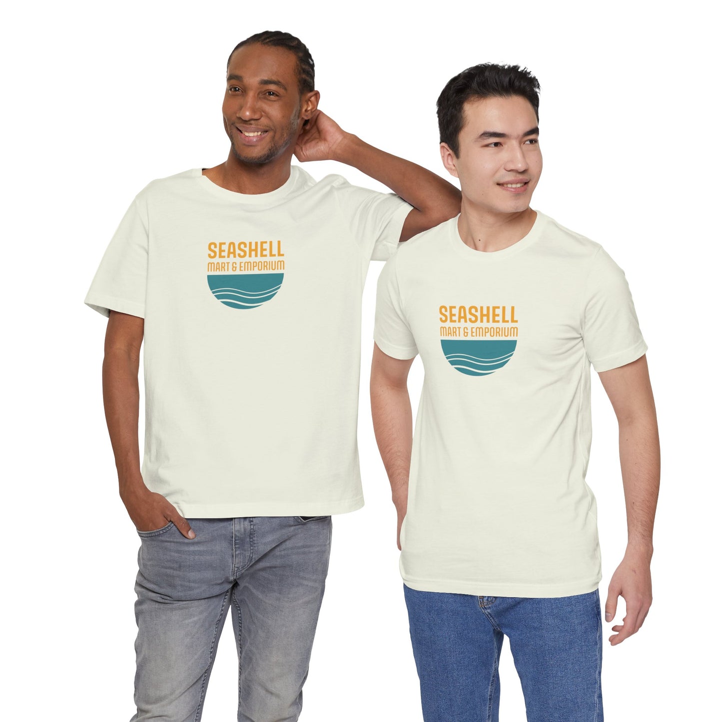 2 Tone Logo Shirt Seashell Mart & Emporium (Unisex Jersey Short Sleeve Tee By Seashell Mart And Emporium) - 5 colors