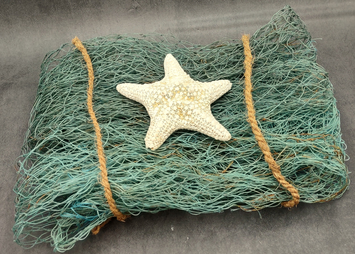Blue Green Fishing Net (1 net approx. 4x9 feet) Recycled authentic fish net for ocean displays arts crafts & nautical themed parties!