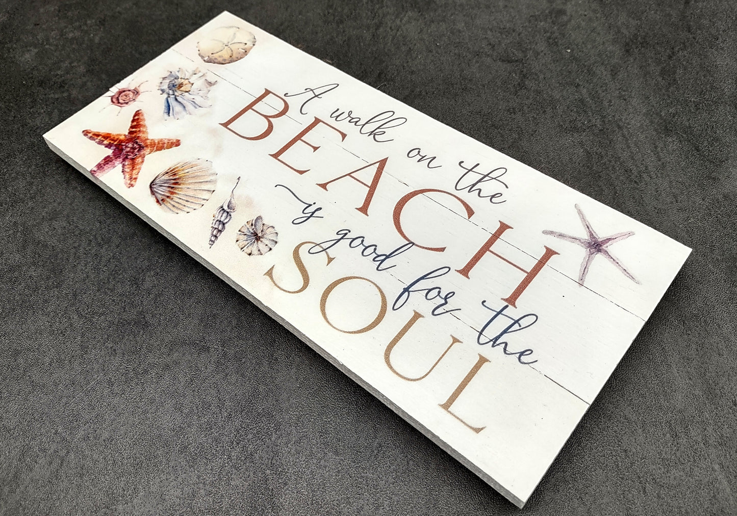 Beach Sign A Walk On The Beach Painted Wood (1 sign approx. 10 inches long) Friendly ocean sign for coastal home entryway wall decoration!
