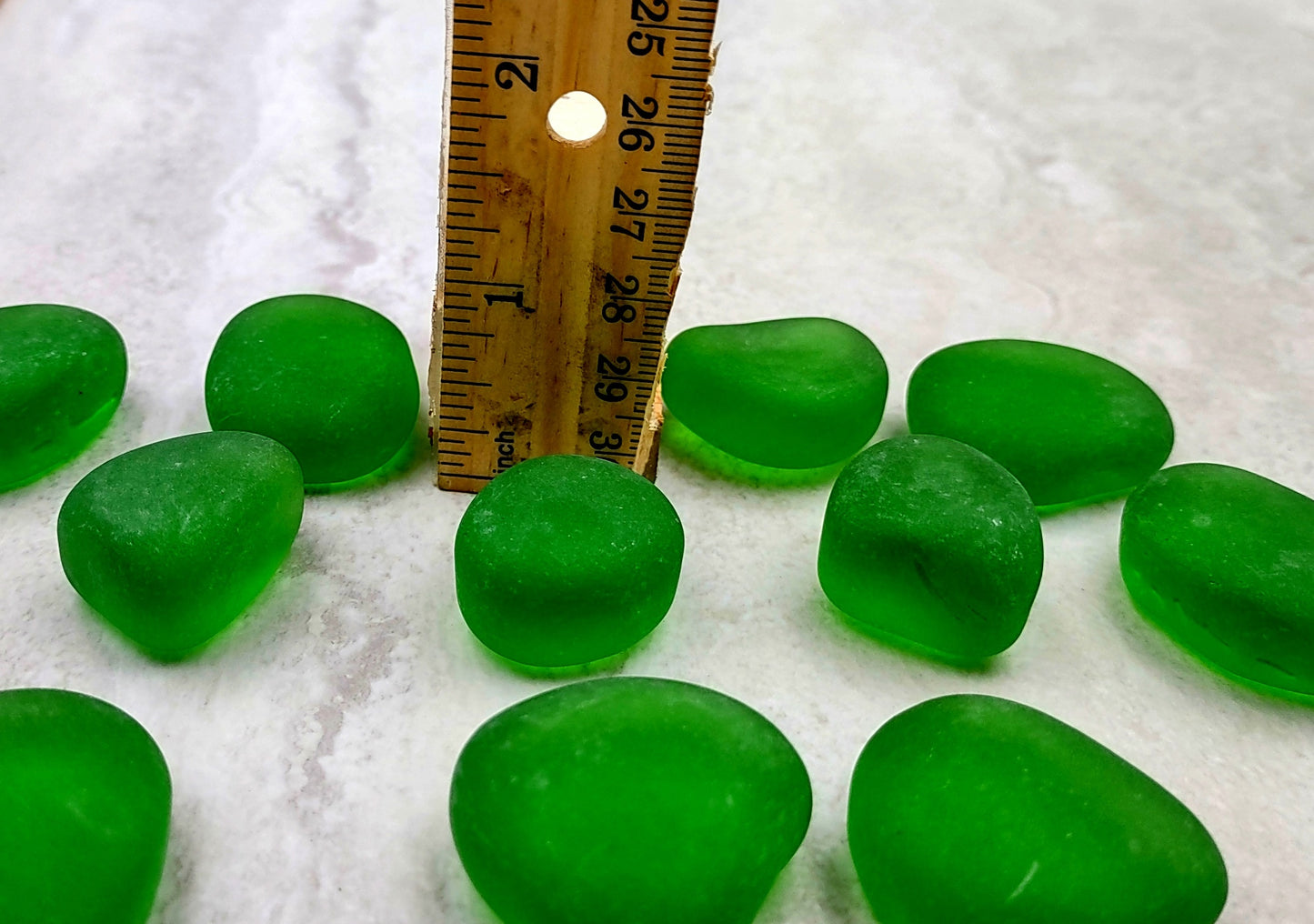 Beach Sea Glass Rounded Green Frosted Tumbled Pebbles (approx. 1 Kilogram 1-1.5 inches) Man Made Arts & Crafts Sea Glass!