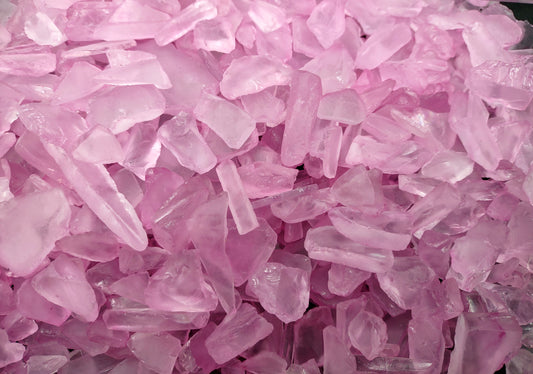 Sea Glass Light Pink Rough Tumbled Pieces (approx. 1 kilogram 0.5-1+ inches) Man made clear pink beach glass tumbled rough fragments!