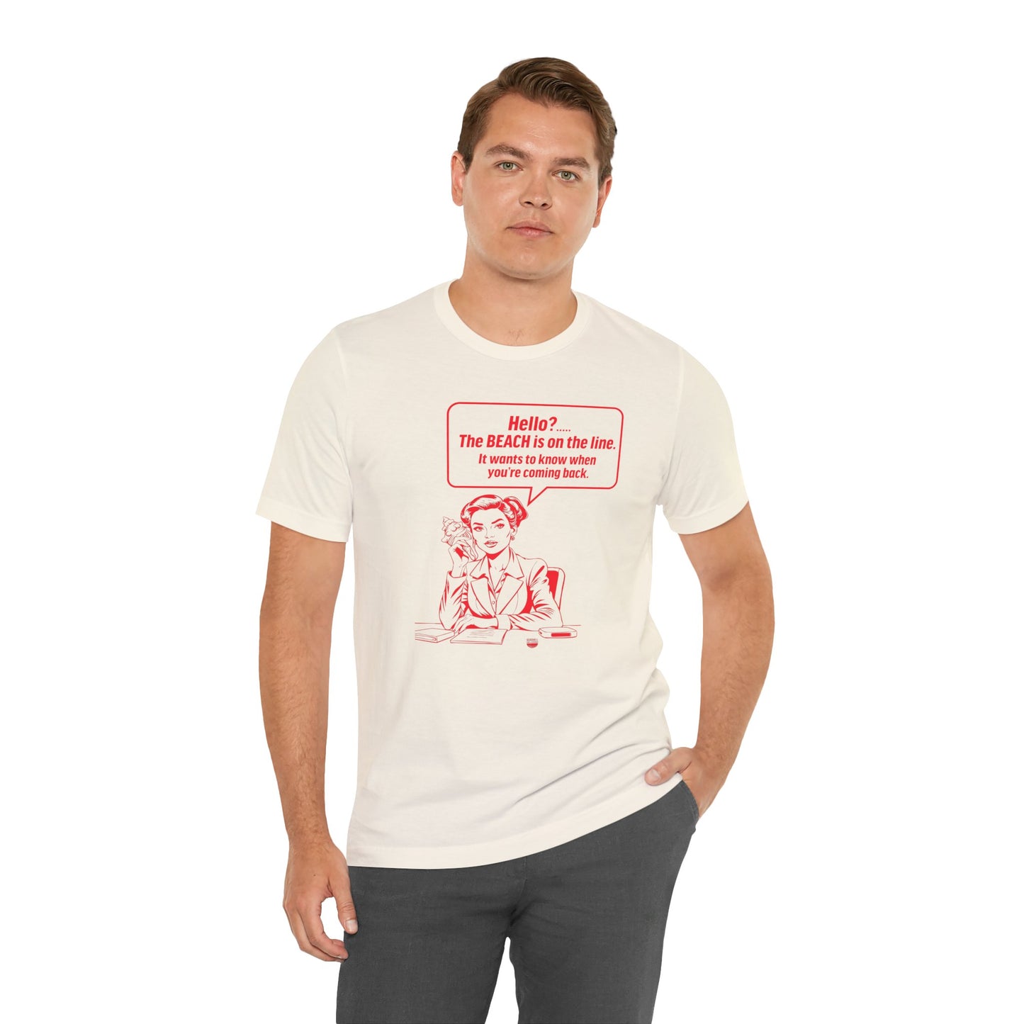 Beach is Calling Shirt Funny Quote Line Graphic (Unisex Jersey Short Sleeve Tee By Seashell Mart And Emporium) - 6 colors