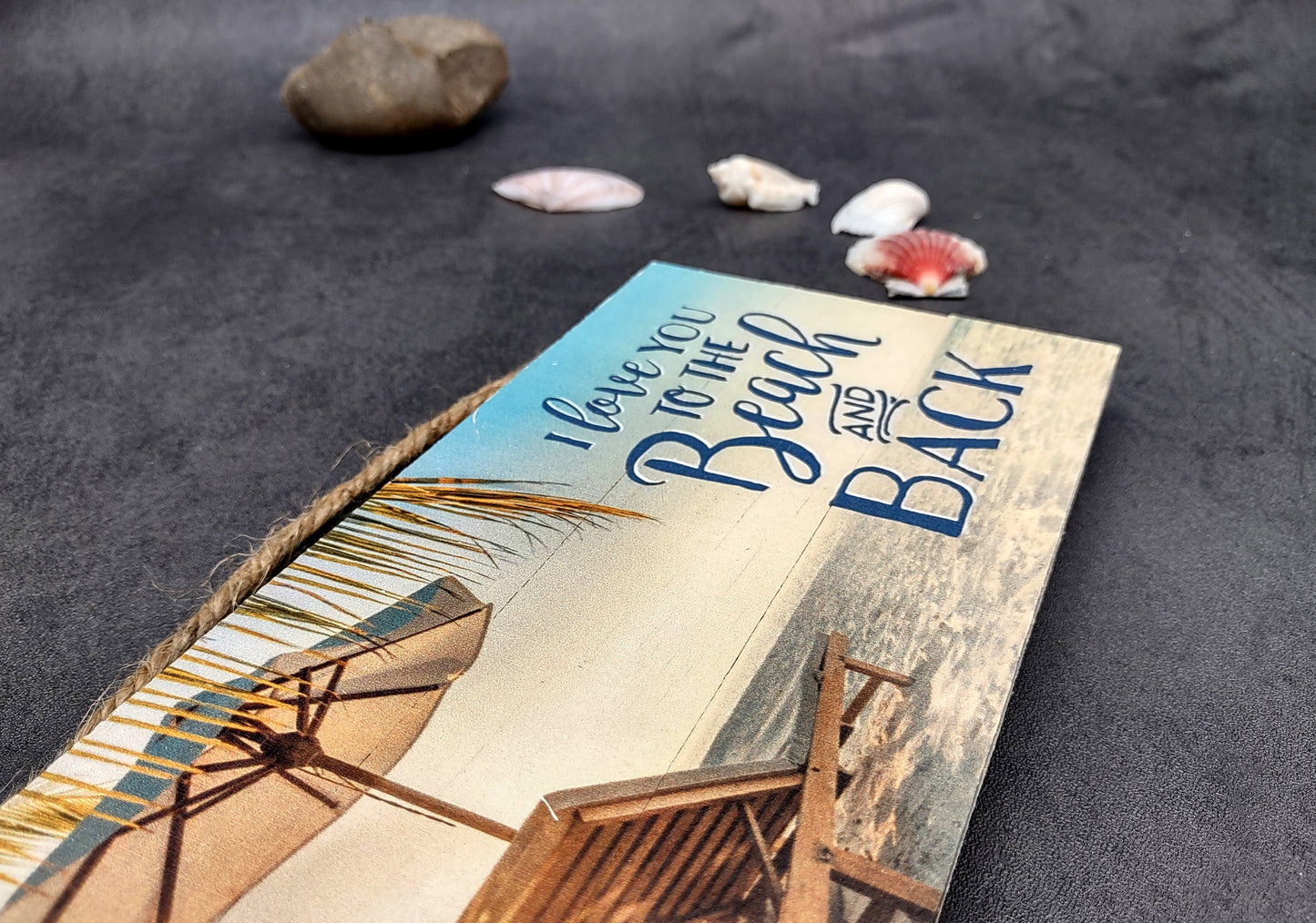 Beach Sign I Love You To The Beach Painted Wood (1 sign approx. 10 inches long) Friendly ocean sign for coastal home wall decoration!